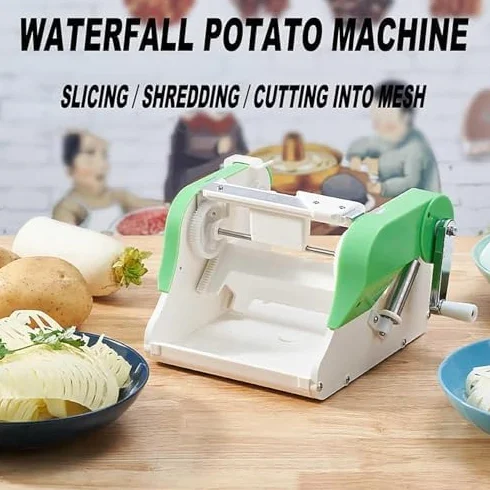 Picadora manual de verduras de manivela, rebanadora y trituradora con 3 cuchillas para patatas, lechuga, cebolla, preparación de cocina y ensalada