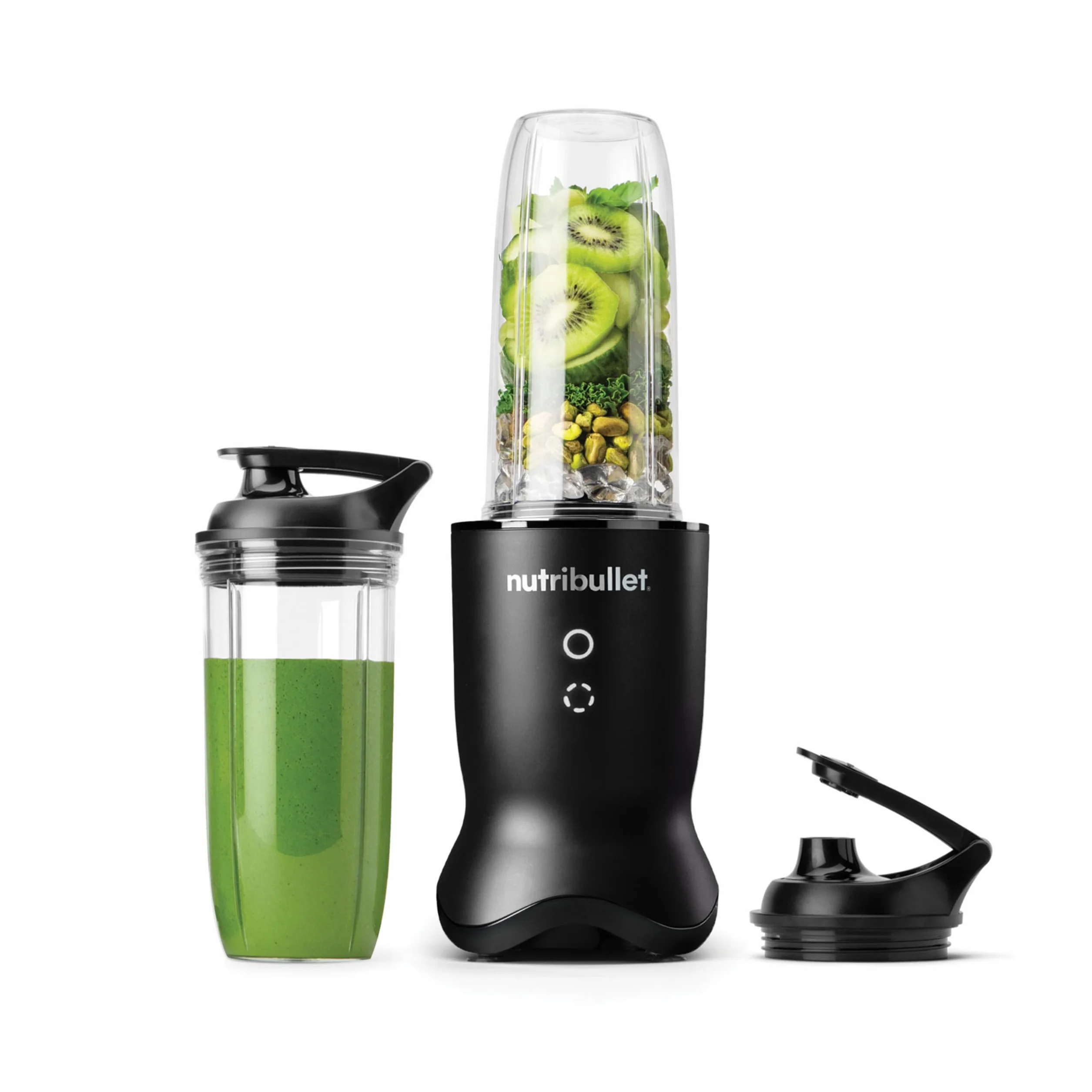 nutribullet Ultra NB1206MB, Vaso de Tritan, Cuchillas de Acero Inoxidable, Batidora Personal para Smoothies, 2 Vasos de 900 ml y 700 ml, Incluye 2 Tapas para Llevar, 1200W, Negro
