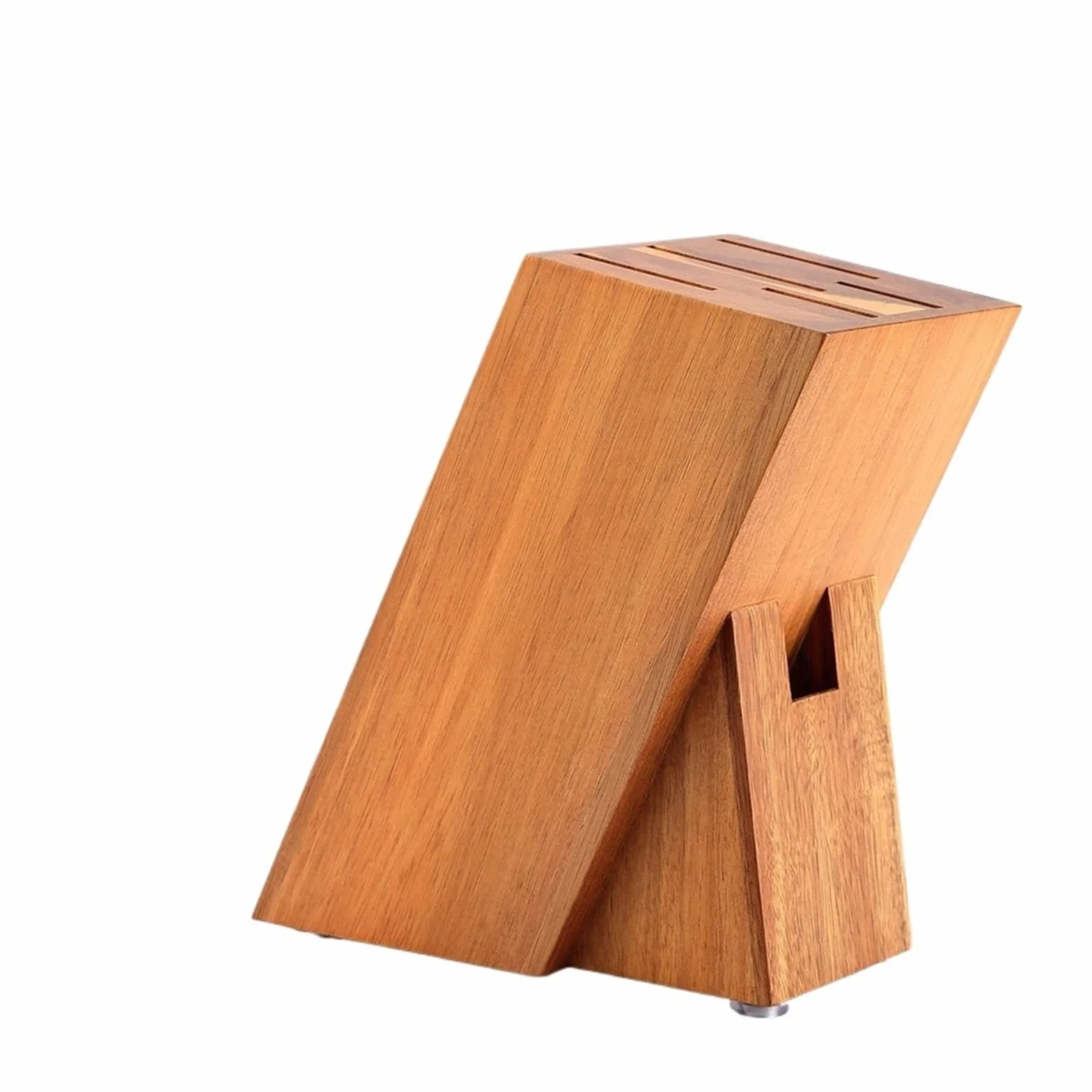 Soporte for cuchillos de madera acacia compatible con XINZUO Arrival, soporte for tijeras, ranura for almacenamiento, herramienta cocina