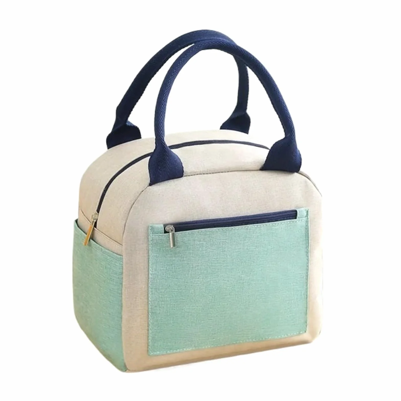 Bolsa De Almuerzo Bolsa Bento for Estudiantes, Bolsa de Picnic aislada, Bolsa de Oficina portátil de Gran Capacidad, 2 uds. para Oficina，Picnic(Beige)