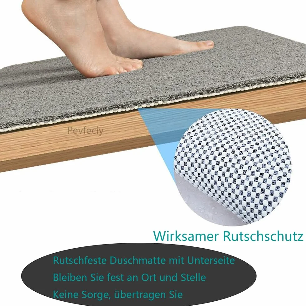 Alfombrilla Ducha Antideslizante 70X150 CM para baños y bañera Modernos Alfombra Ducha Antideslizante Suave y cómodo PVC Alta Permeabilidad al Agua