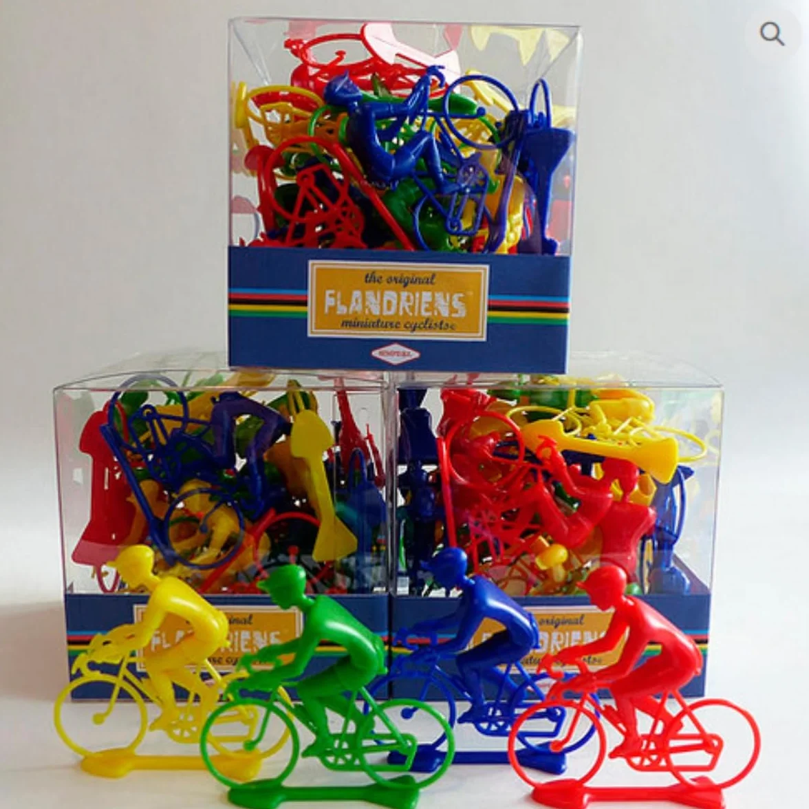 CAPRILO. Set de 20 Juguetes Decorativos de Plástico Ciclistas Multicolores. Juguetes y Juegos de Colección. Regalos Originales. Decoración Clásica. Navidad, Reyes y Cumpleaños.PR