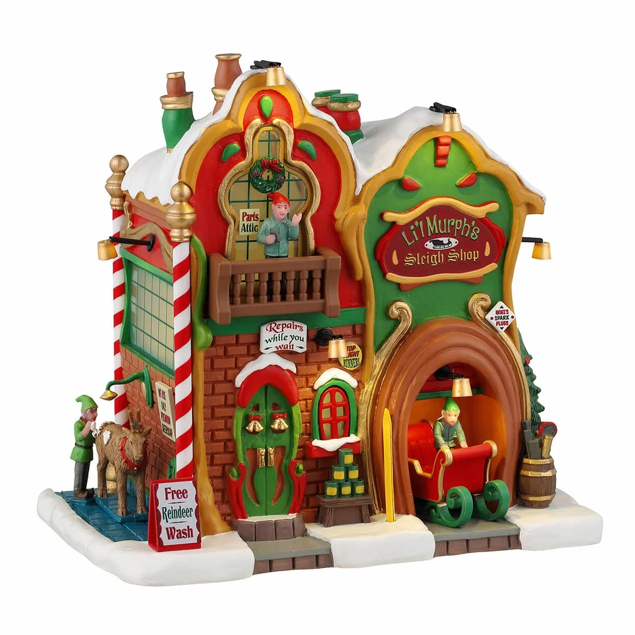 LEMAX Edificio Iluminado LED Li'l Murph's Sleigh Shop en Resina H18,5 x 19,3 x 13,3 cm