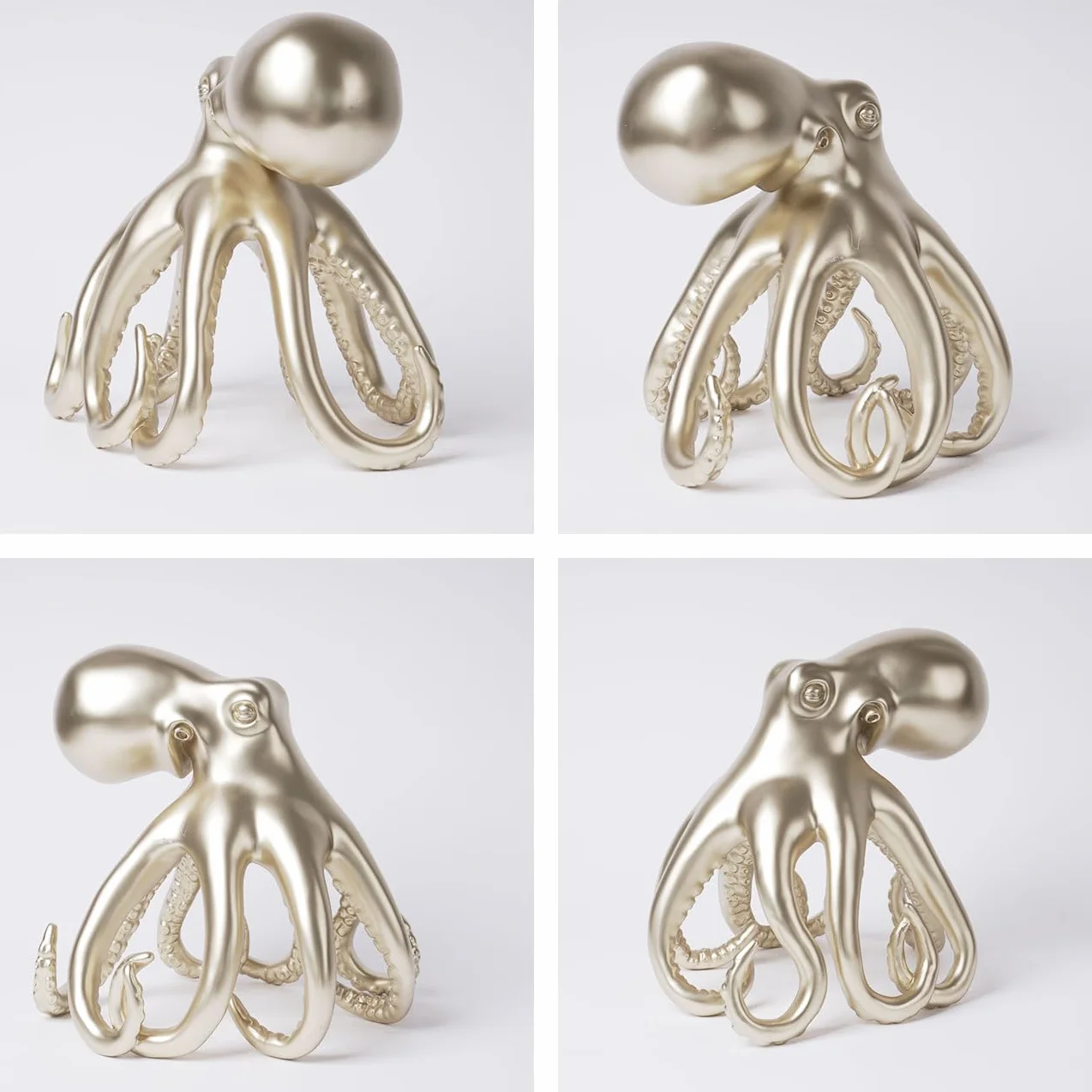 Escultura de Pulpo Figura Abstracta Estatua Moderna Decoración Arte Interior Regalo para Estanterías Escritorio Mesas Resina 22cm