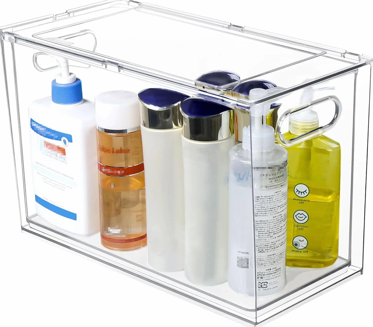 Greentainer Contenedores organizadores de refrigerador con cajón extraíble, juego apilables para cajones de refrigerador con asa, almacenamiento transparente sin BPA para organización de despensa