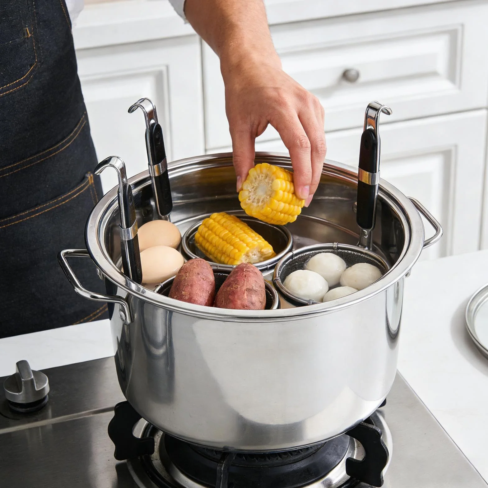 Fideos con colador, utensilios de cocina de acero inoxidable | fideos para cocinar y verter – para principiantes profesionales, celebraciones familiares, sopa de, camping, vacaciones