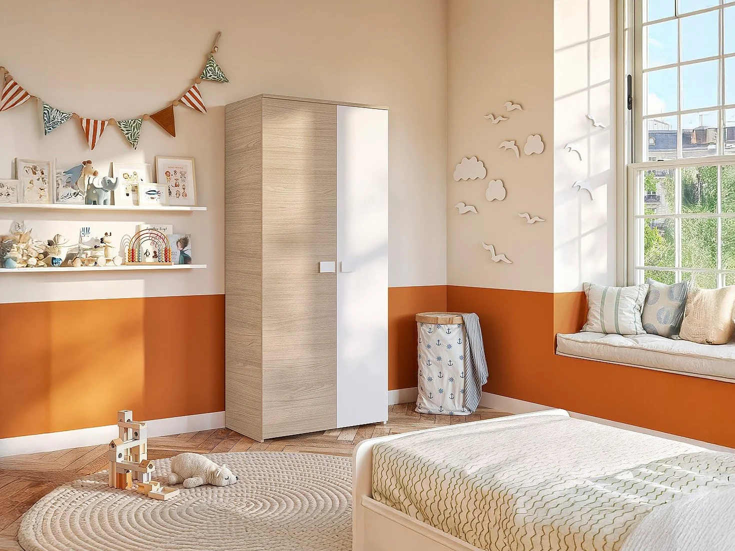 DEKIT GRUPO RIMOBEL Dina Armario Juvenil, Tableros de partículas, Blanco, Normal