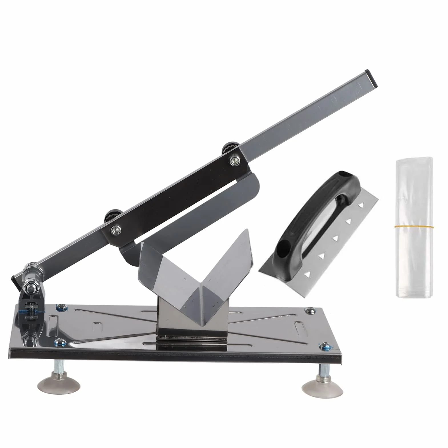 Microtomo Manual Ajustable para Carne Congelada, Cortadora Manual de Carne Congelada, Picadora de Carne Manual, Cortador de Cuchillas en Rollo para Hojas de Cordero y Carne para