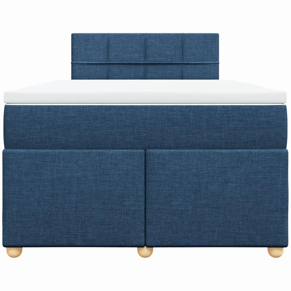 Owox Cama con somier de 120 x 200 cm, color azul, con colchón de muelles ensacados LED y cojín extraíble para jóvenes, invitados y dormitorios