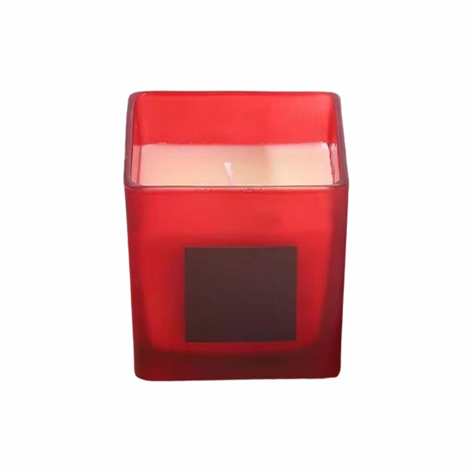 Velas de vidrio, vela cuadrada de aromaterapia hecha con cera de soja y aceites esenciales de larga duración for dormitorio, oficina y fiesta(Rot)