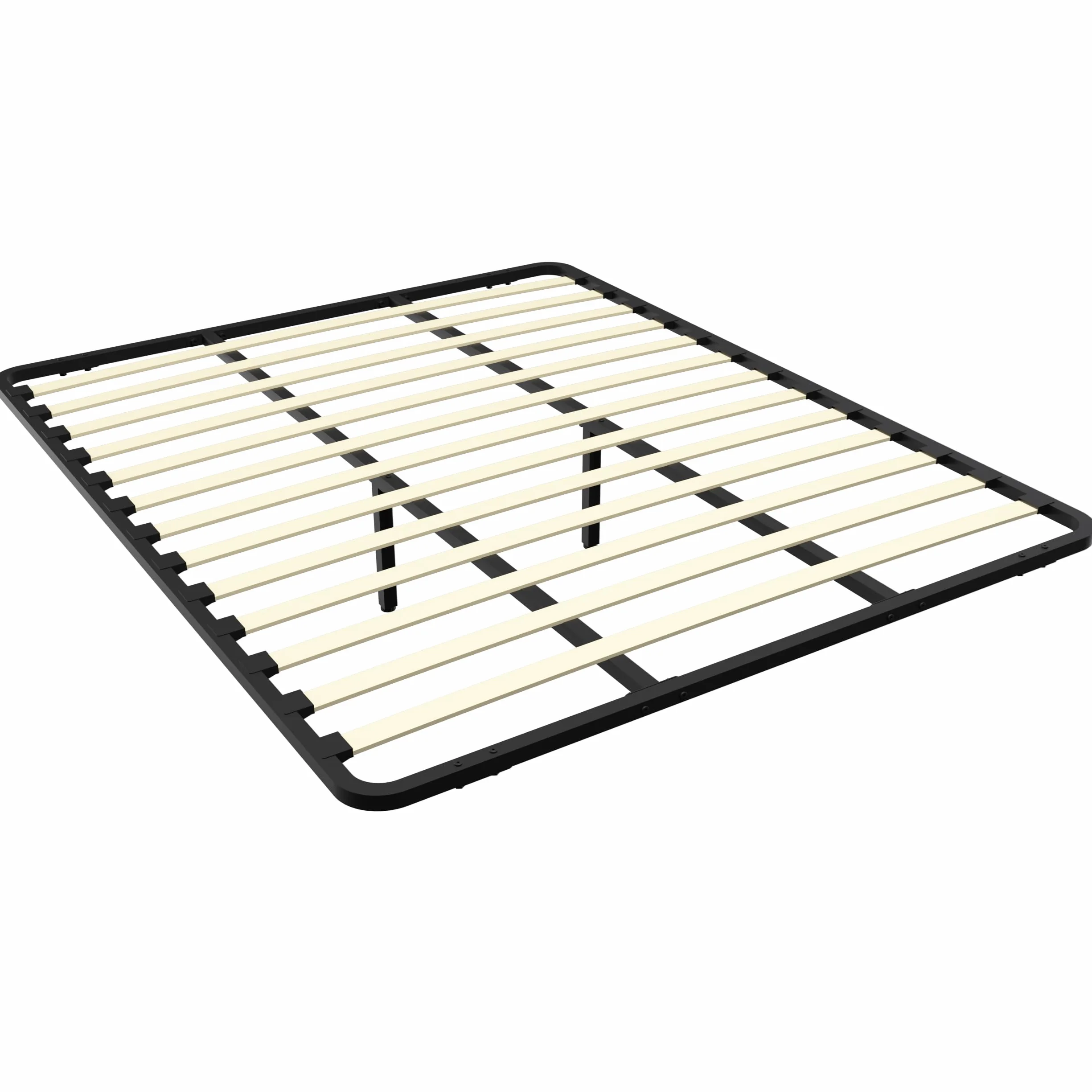 DEWINNER Somier de 140 x 190 cm sin patas de apoyo con dos barras de hierro, red francesa de 140 x 190 cm empotrada y 2 patas ajustables para refuerzo en el medio, 13 láminas, ortopédica, montaje