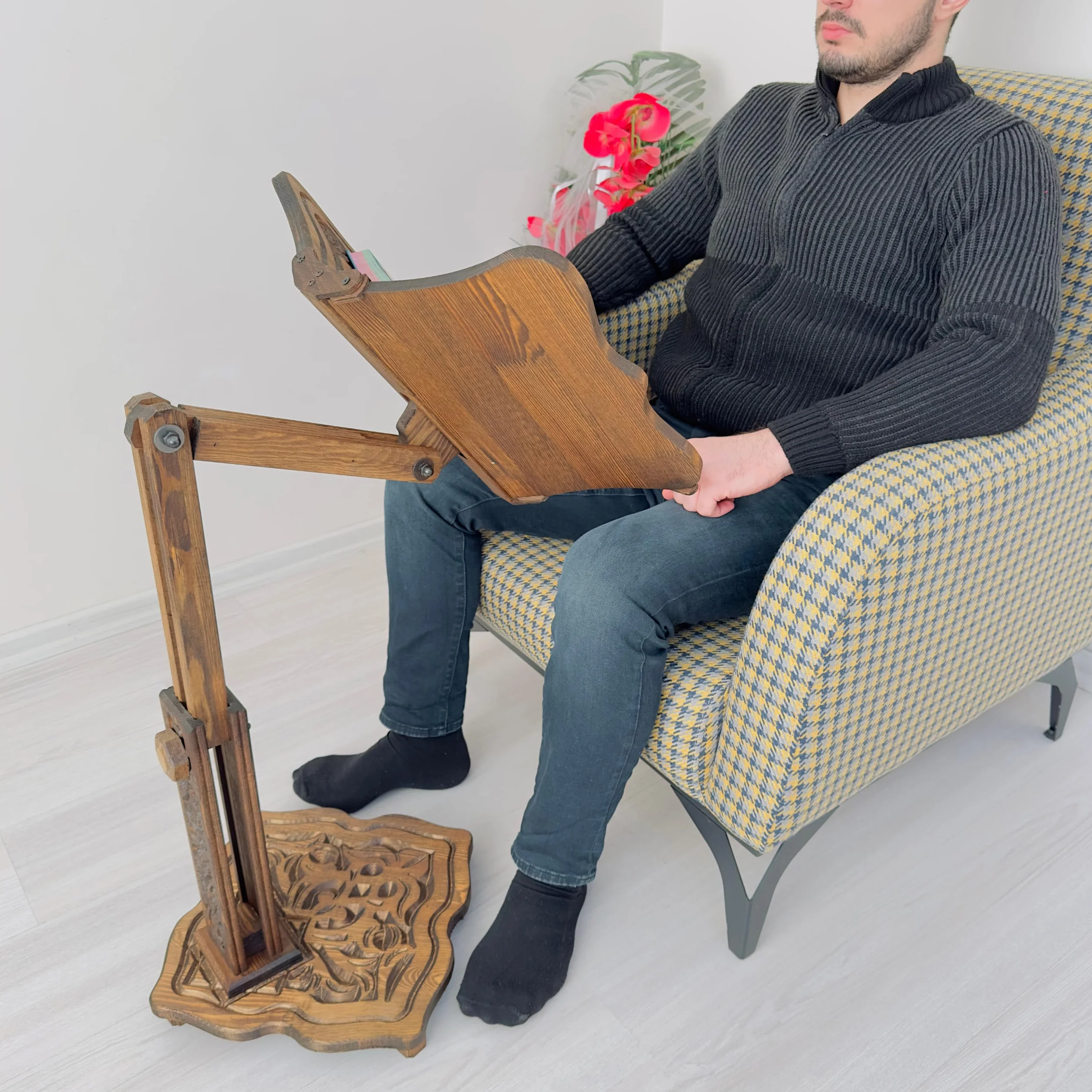 Soporte de madera ajustable de gran tamaño para libros pesados | Corán, Biblia, diccionario, soporte para libros de cocina, soporte multifuncional enorme