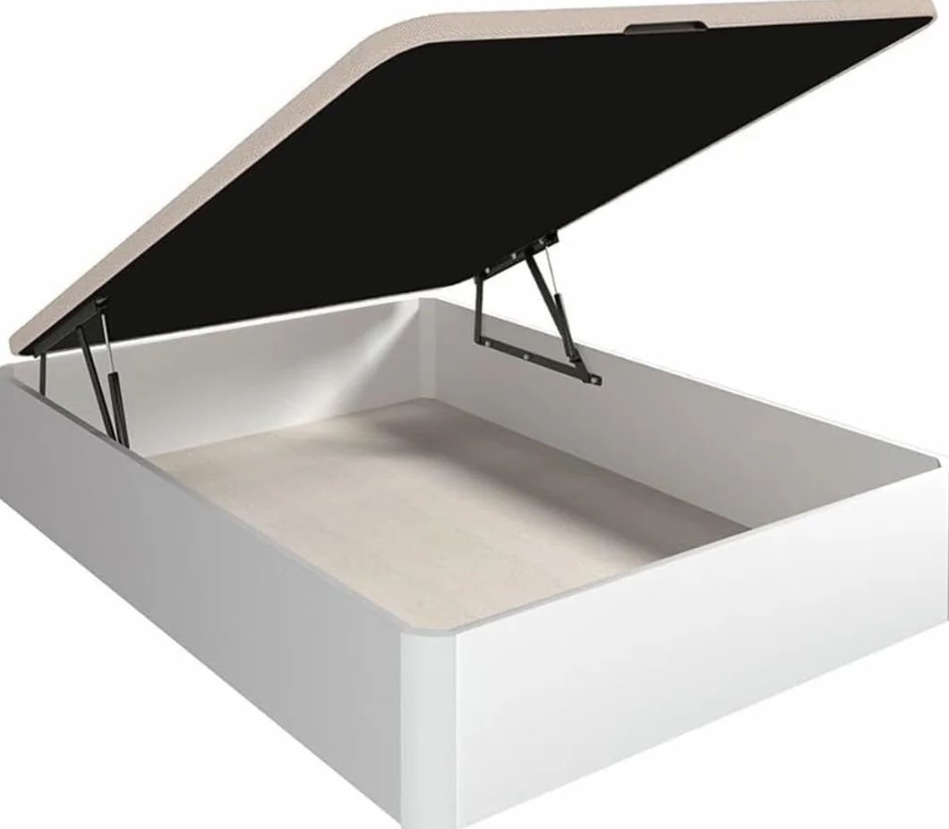 HOGAR24 ES | Canapé Abatible Noruega | Arcón de Almacenaje de Gran Capacidad | Tapa con Válvulas de Transpiración | Color Blanco | Medida: 135x190 cm