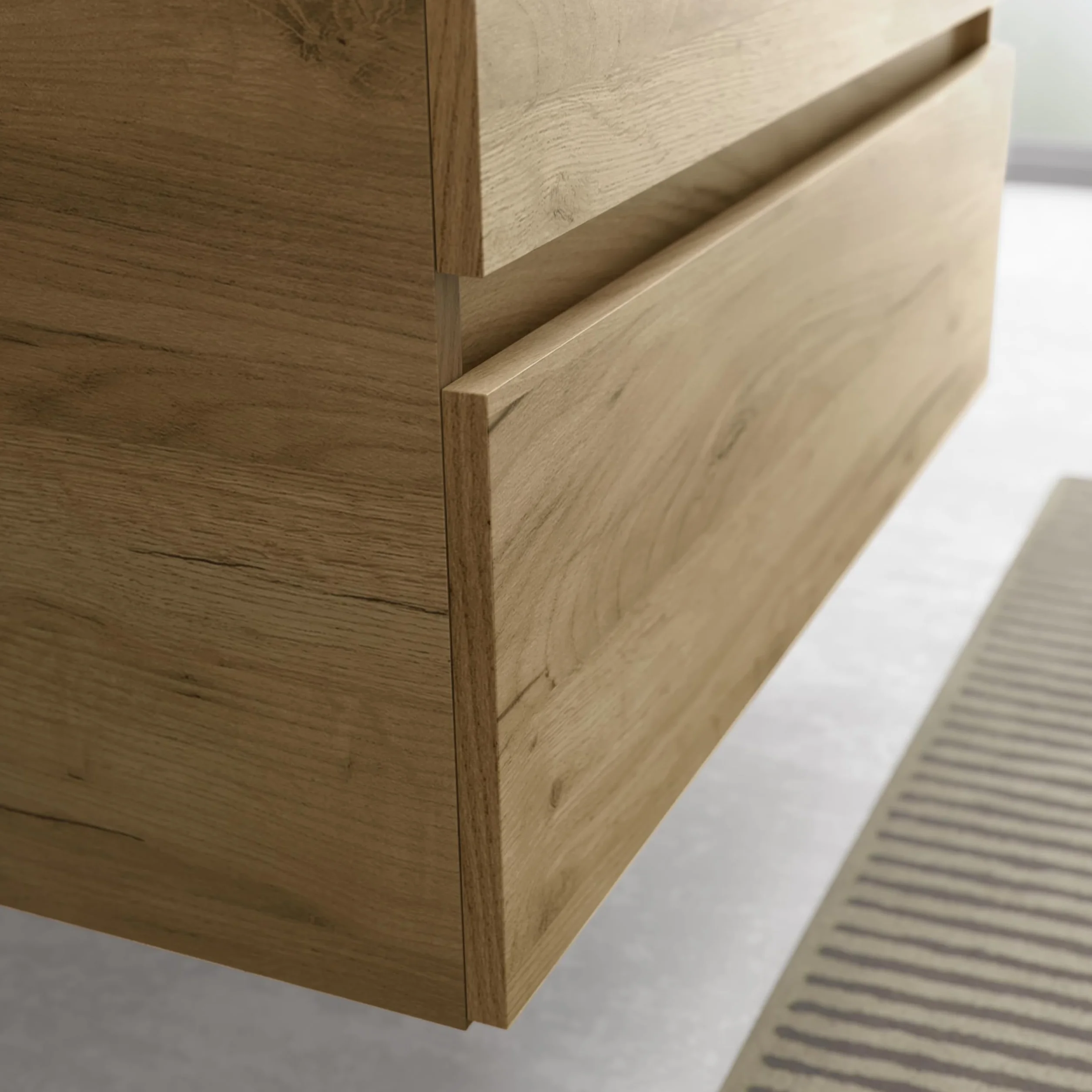 Mueble de Baño Bequia 100cm + Coqueta 1 Puerta Izquierda + Lavabo cerámica | Roble |100x45x56