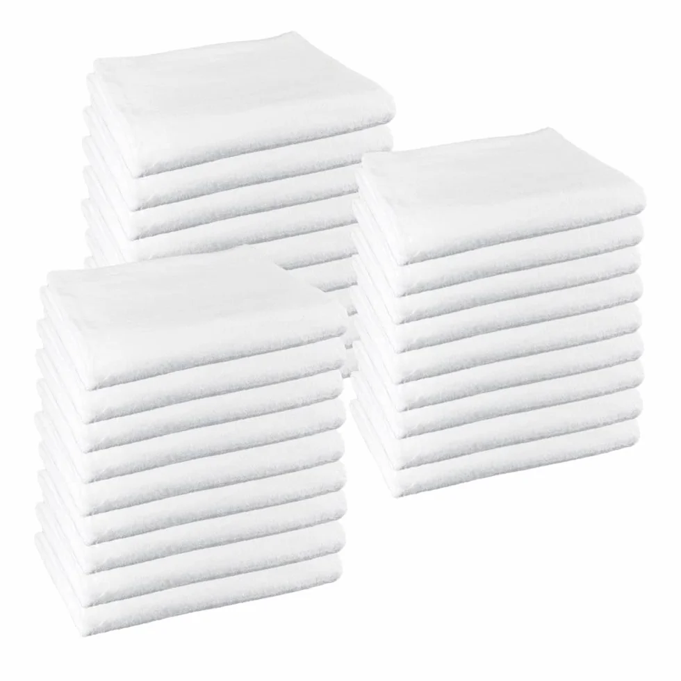 Toallas de Ducha (70x140 cms) 100% algodón Calidad Hotel. Color Blanco. 450 Gramos/m2. Pack de 36 Toallas.