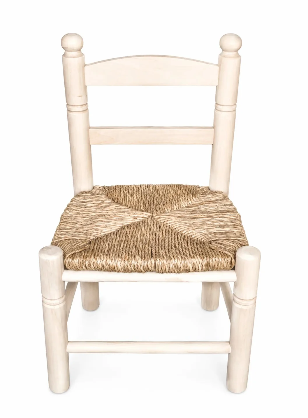 GRECA Silla Infantil Asiento Enea Madera Chopo Crudo para Pintar 32x26x50