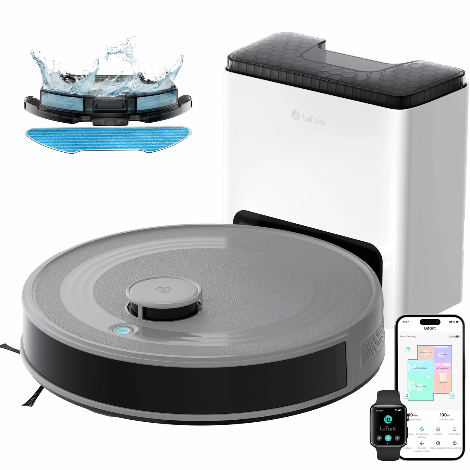 Lefant M2S Plus Robot Aspirador y Fregasuelos 10 000pa