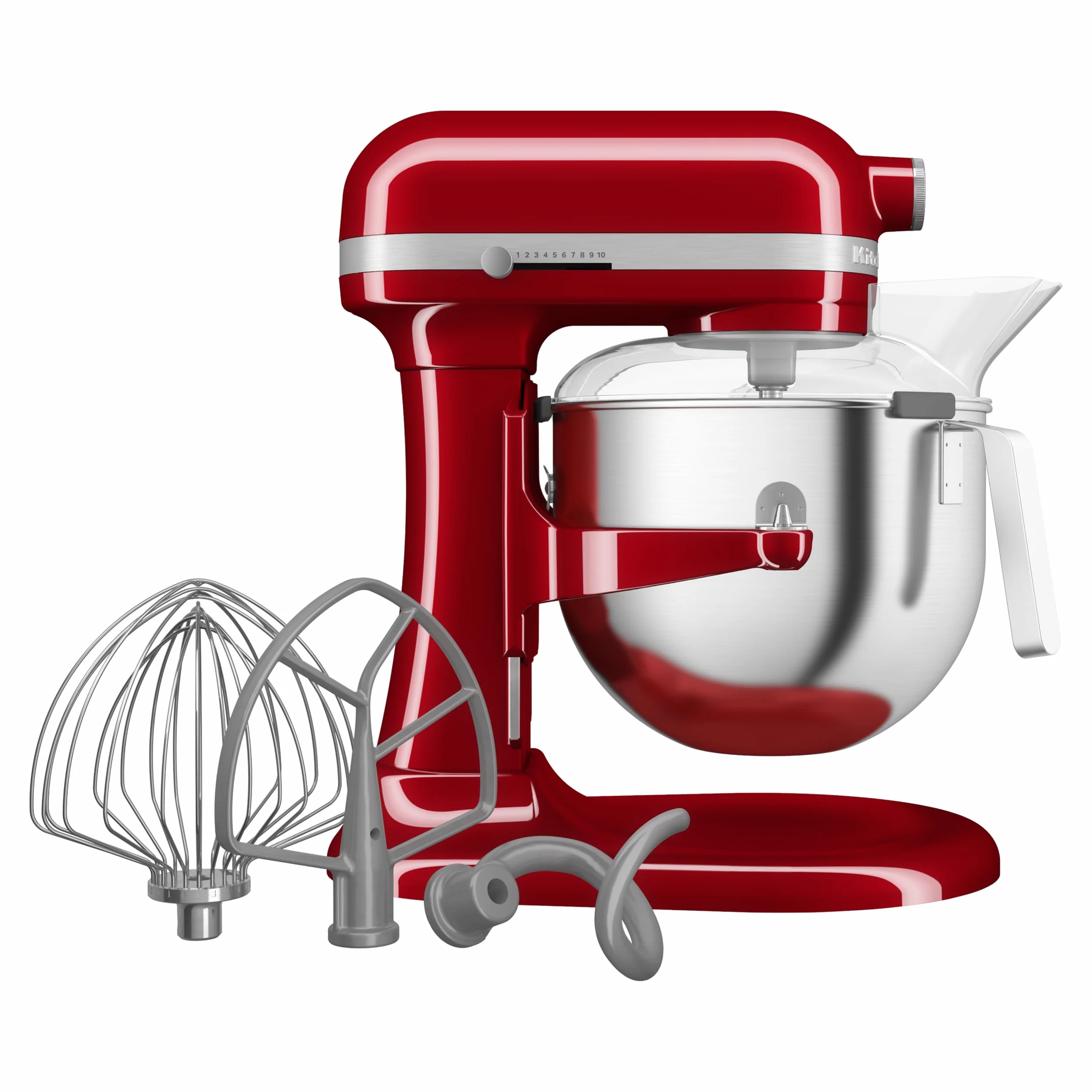 KitchenAid Batidora Amasadora Heavy Duty 6.6L, Engranajes Todo Metal, 11 Velocidades, Arranque Suave, Corte por Sobrecalentamiento, Bol 3 Puntos, Rojo Empire