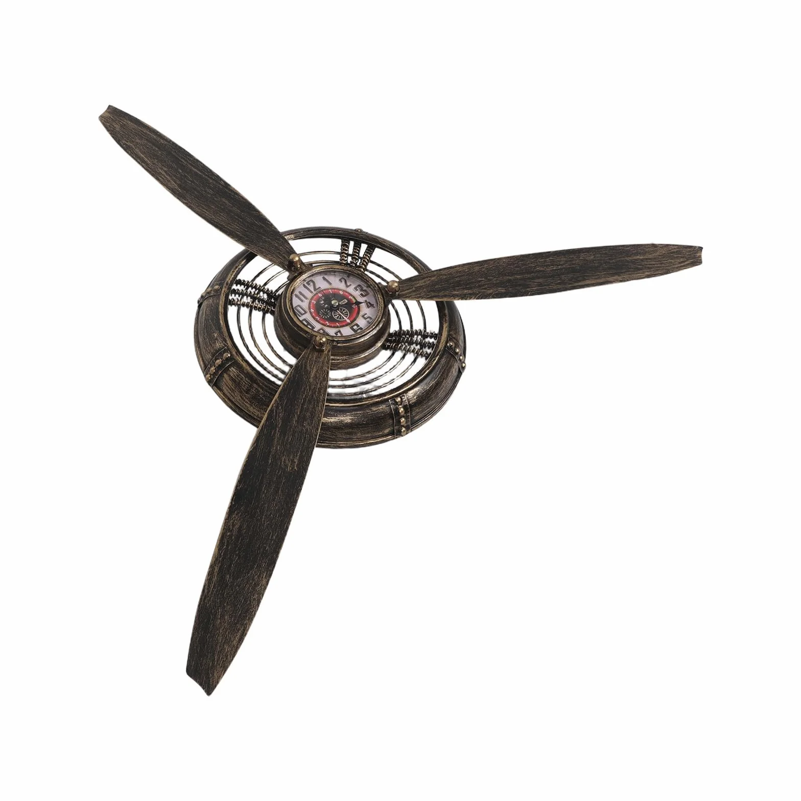 AKOOSY Reloj de Pared Vintage Estilo Industrial Hélice de Avión, Movimiento Mecánico y Fácil de Colgar para Decoración de Bar y Hogar