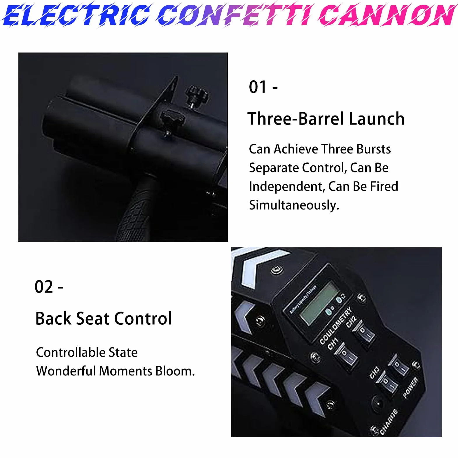 CañóN EléCtrico De Confeti, CañóN Lanzador De Confeti InaláMbrico, Lanzador De Confeti, Tirador EléCtrico, para Fiesta, Club, Boda, Bar.