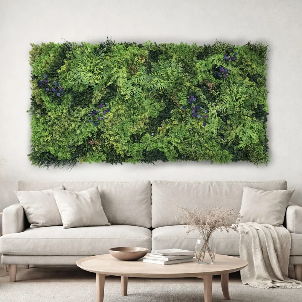 Jardín vertical artificial Bonerva Oslo Urban pack 2 paneles modulares 100x100 cm 2 m² pared vegetal de follaje denso diseño orgánico para interior y exterior ideal hogares oficinas hoteles y terrazas