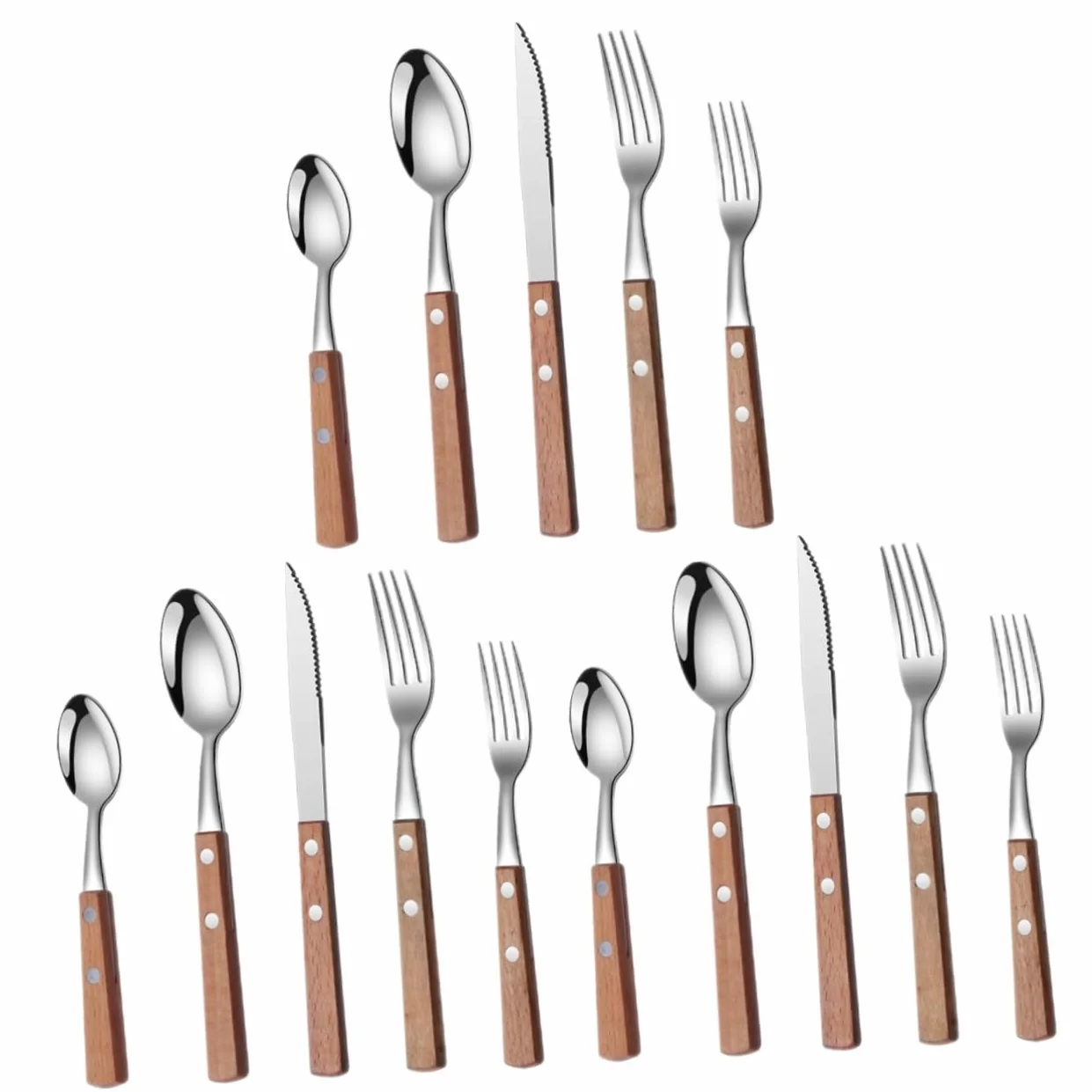 3juegos Cubiertos De Acero Inoxidable Mango De Set Portátil Para Buffet y Fiestas Incluye Cuchillo Cuchara y Tenedor
