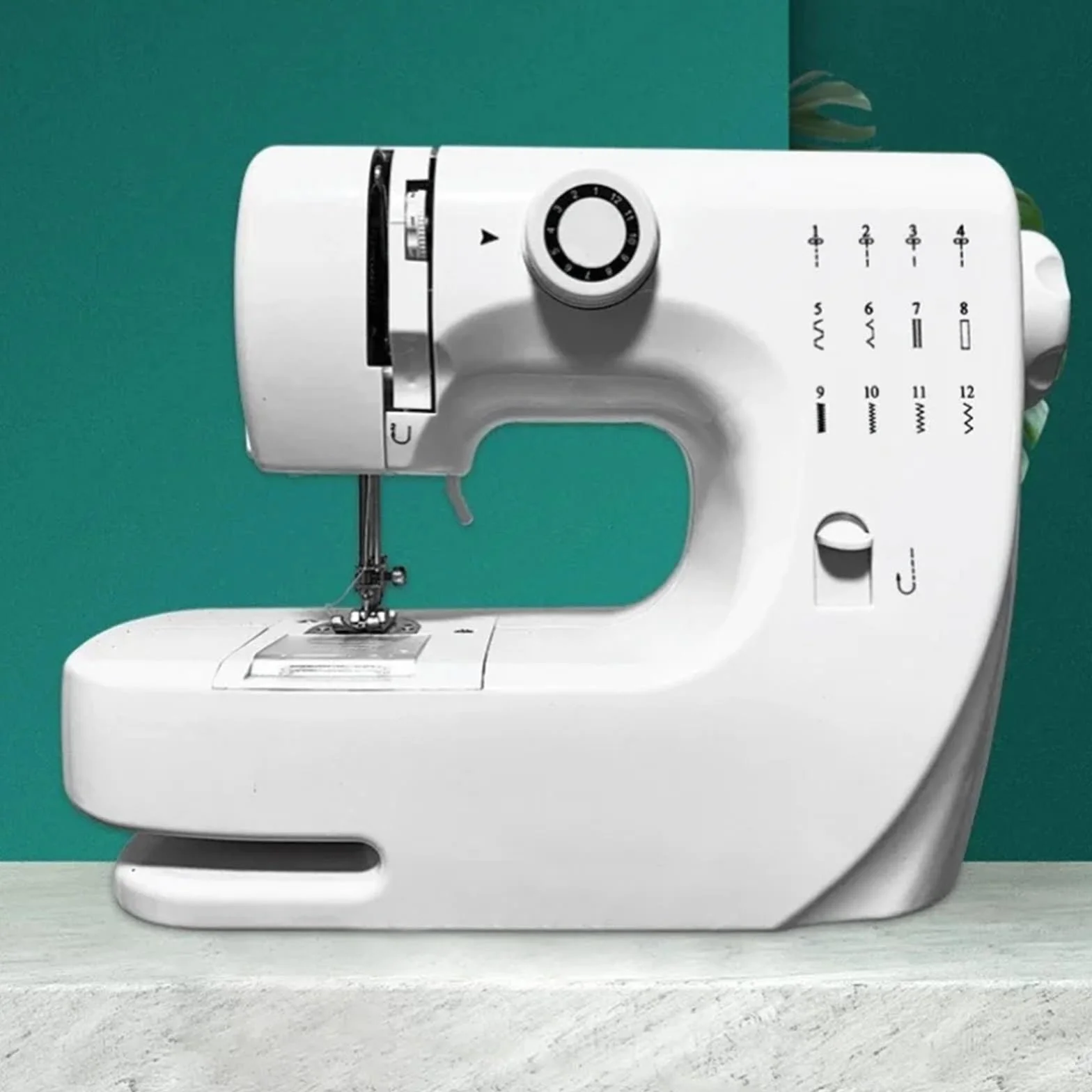 Máquina de Coser, Máquina de coser eléctrica de doble hilo con longitud de puntada ajustable y pedal: puede coser telas gruesas como mezclilla y cuero