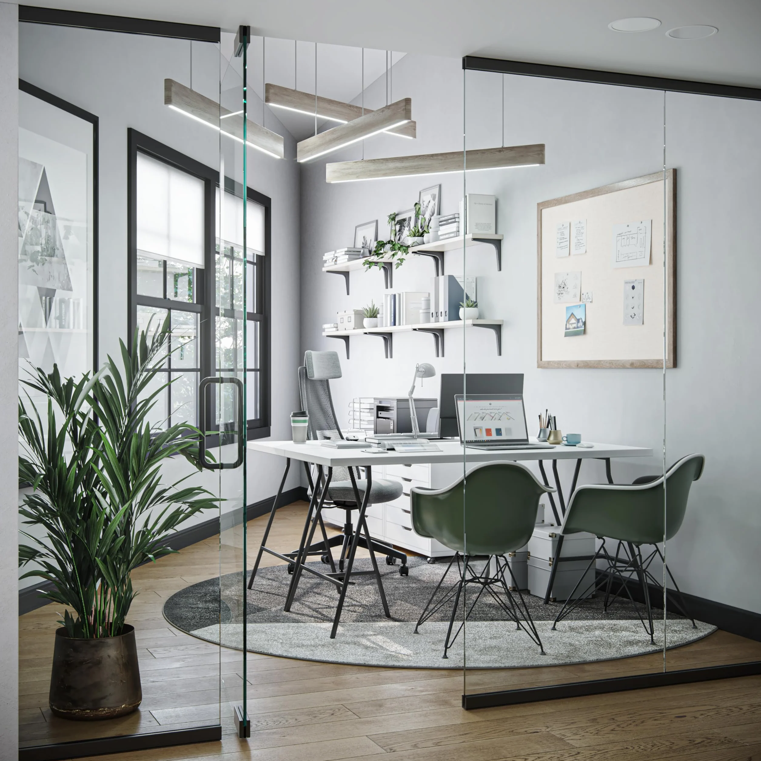 U Brands tablón de anuncios de lino, 119 x 89 cm, marco rústico con efecto madera, superficie de calidad industrial