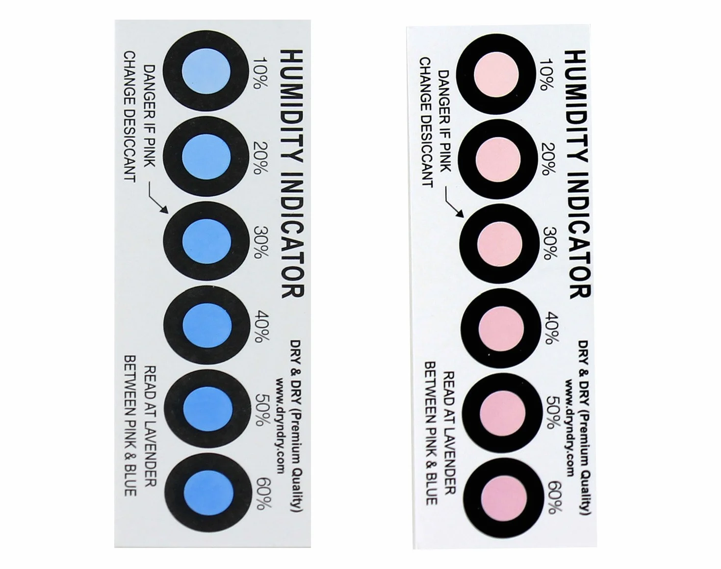 PREMIUM – Indicador de humedad Tarjetas 20 unidades (reutilizable) – 10 – 60% 6 Foco (20 tarjetas)