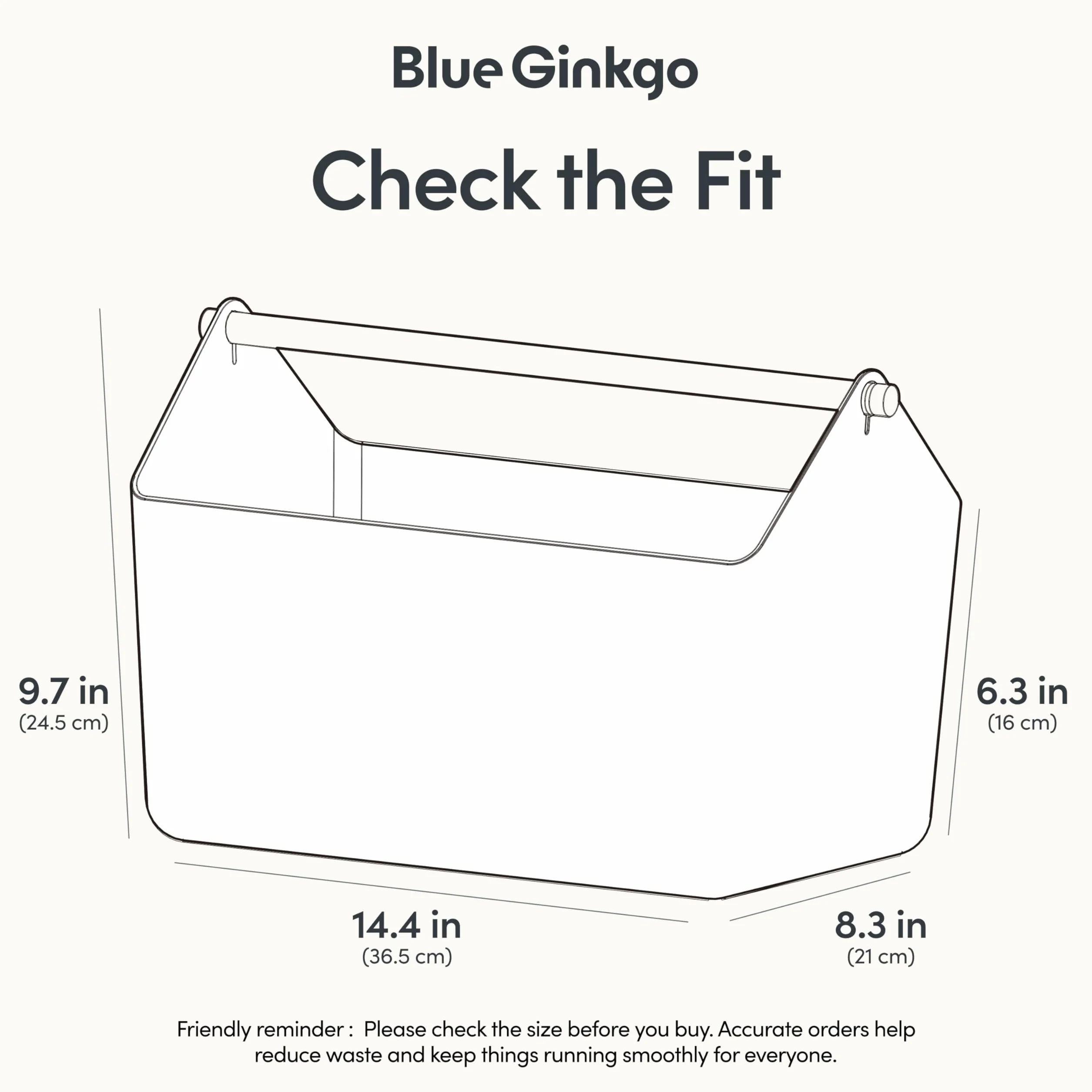 BLUE GINKGO Cesta de almacenamiento grande - Organizador de plástico con mango de madera para baño, despensa o suministros de limpieza (blanco)