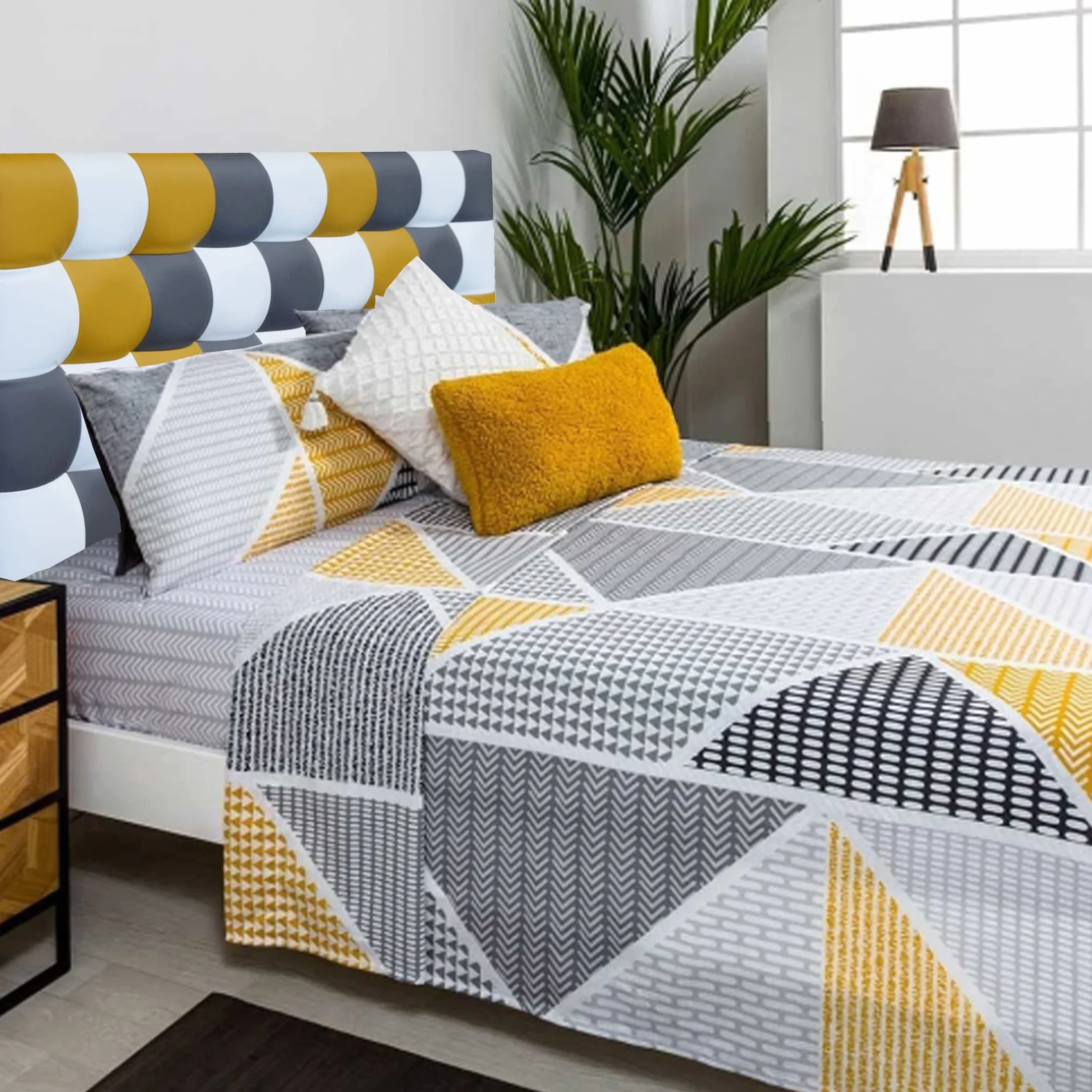 ONEK-DECCO Cabecero Tennessee con Botones, tapizado en Polipiel de Dormitorio Medidas cabecero de Cama niño, Juvenil y Matrimonio Cabezal Blanco, Acolchado (200 x 70, Gris)