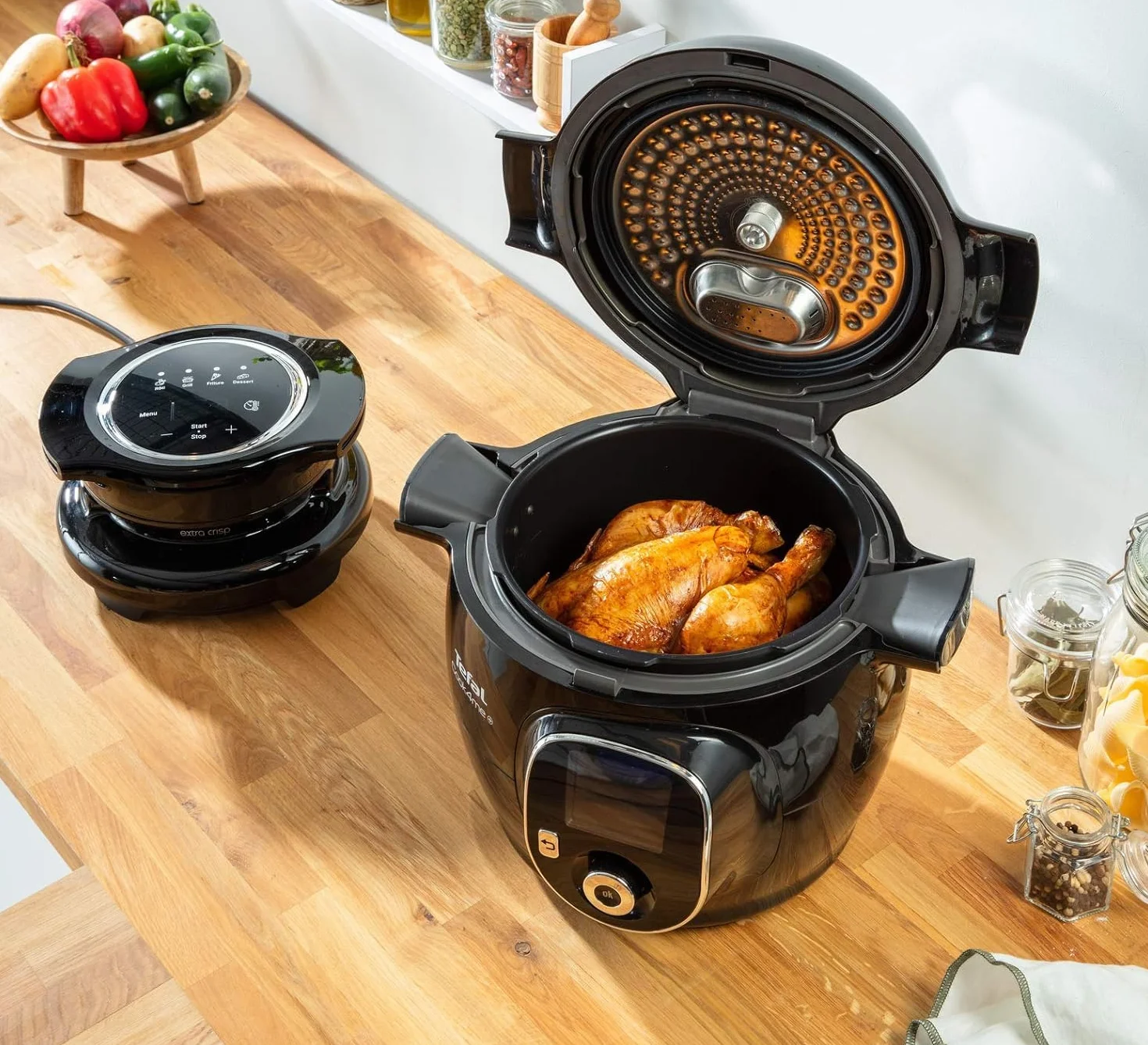 Moulinex Extra Crisp EZ1508 Tapa accesorio para Cookeo, 4 funciones, cocina al grill, fríe con aire, postres, cocina saludable