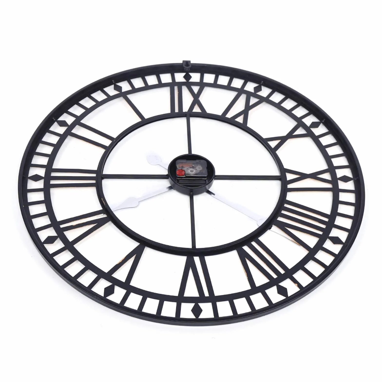 Reloj de pared grande con números romanos, reloj de pared para sala de estar, redondo, estilo vintage, reloj de pared analógico, números romanos, 80 cm de diámetro