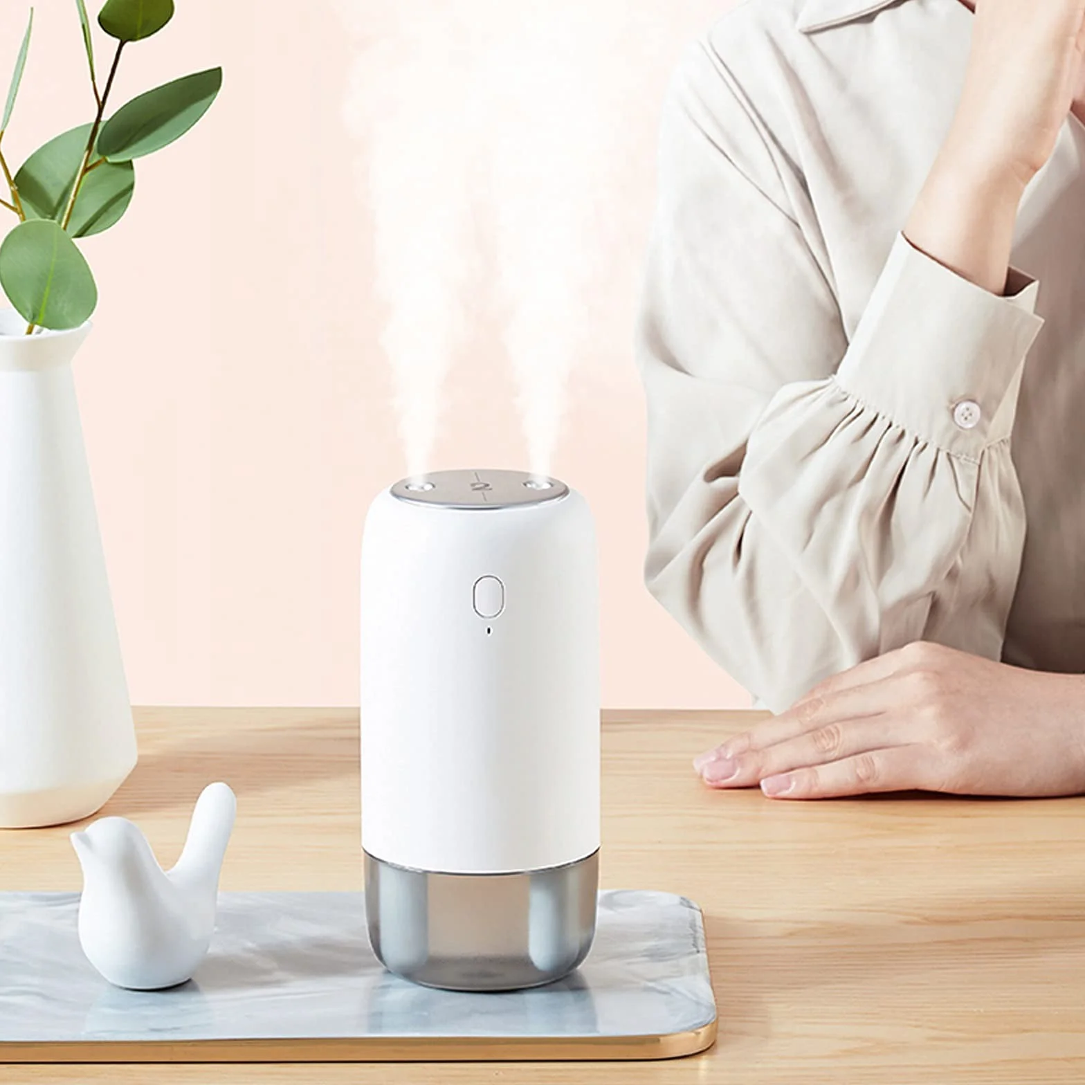 purificador de aire y humidificador Humidificador de niebla fresco, humidificadores de aire ultrasónico for bebés de dormitorio Inicio, apagado automático, Super tranquilo filtro humidificador