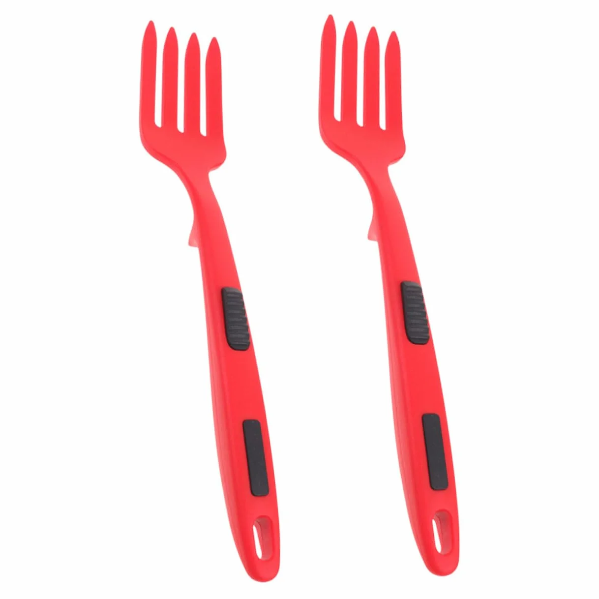 Tenedor de Cocina de Silicona Flexible Resistente al Calor 2 Piezas Rojo Intenso