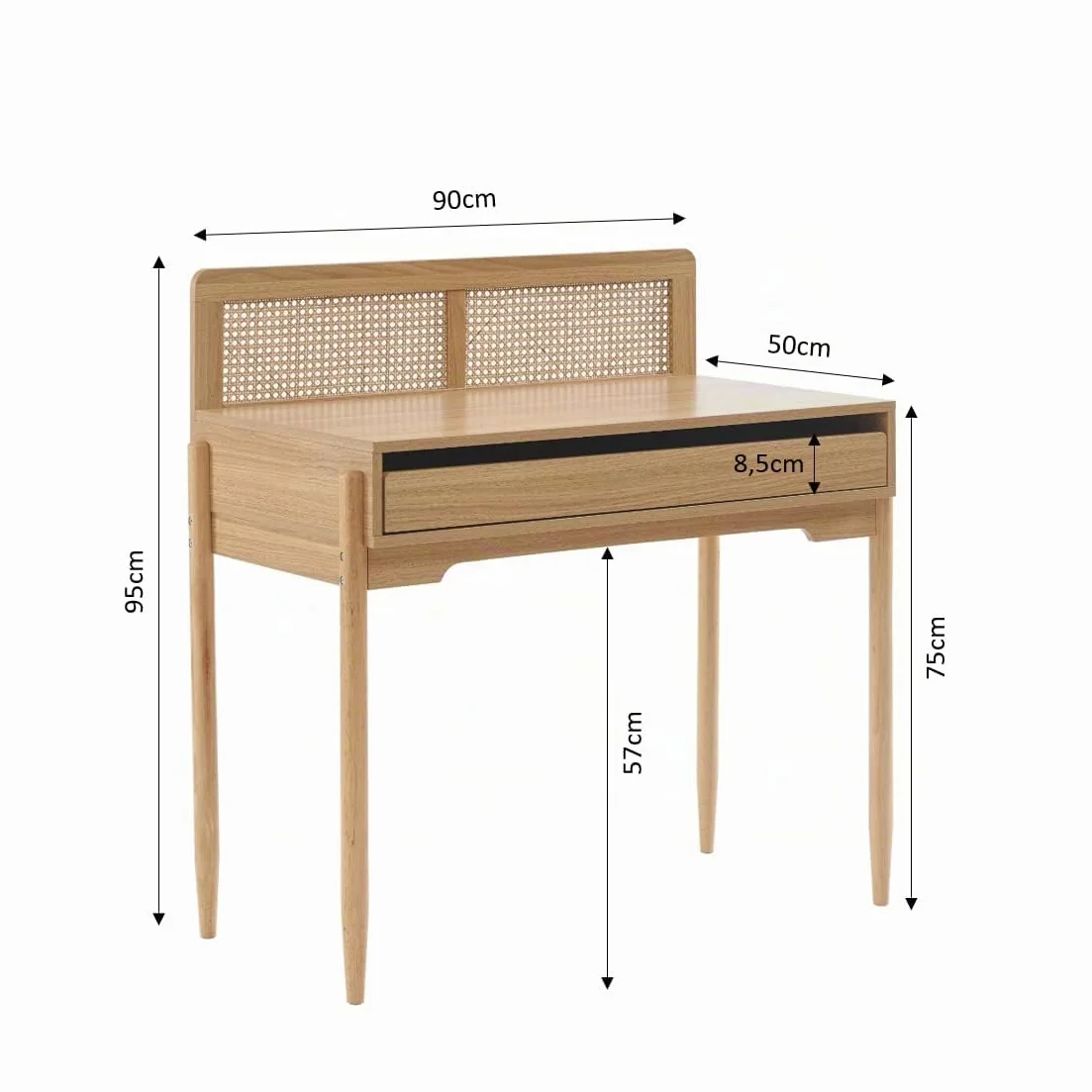 BAITA Escritorio Infantil Pablo Efecto Roble y Ratán