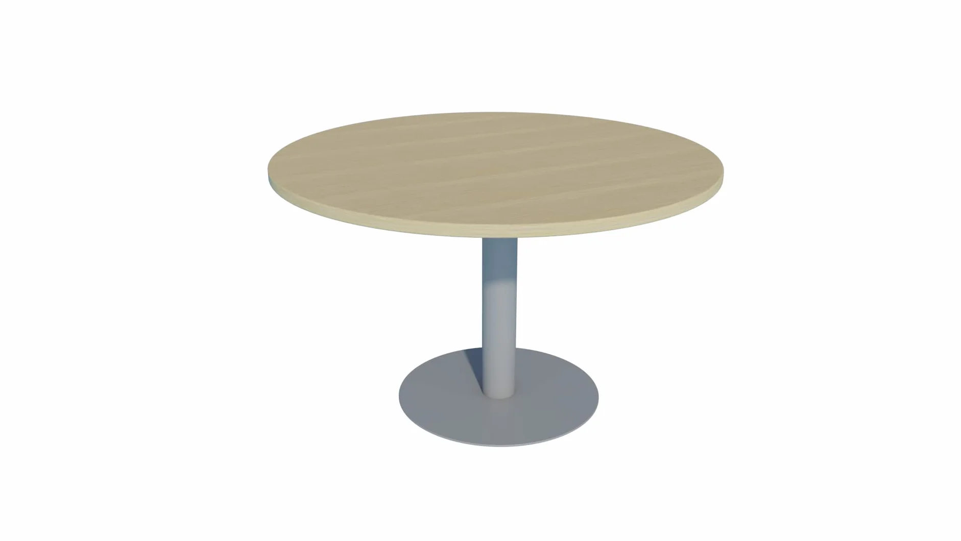 Mesa de Reuniones, Redonda, Haya. 100Ø. con Base Cilíndrica.