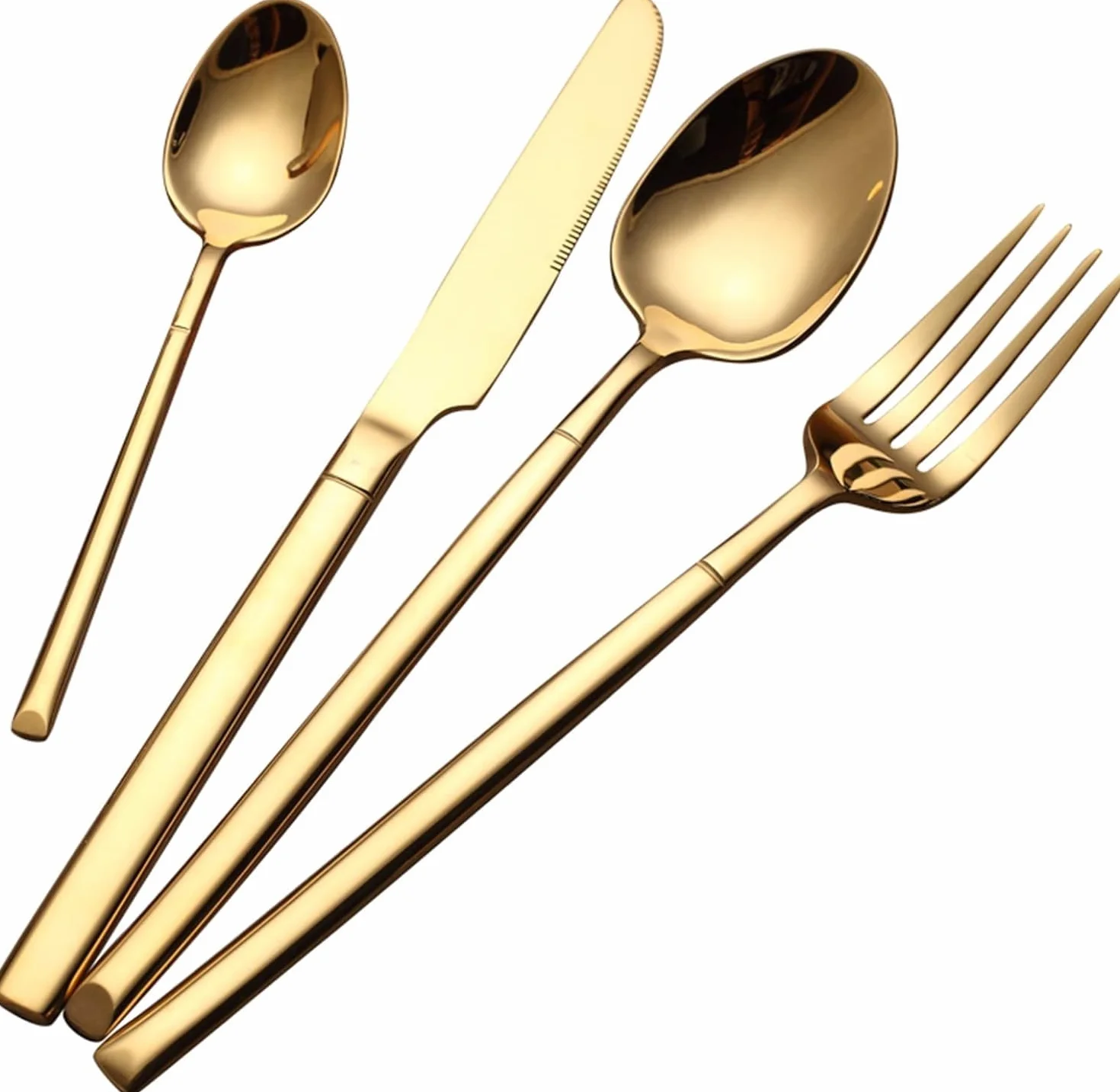 Juego de cubiertos de acero inoxidable, elegante cubertería para comedor, incluye 24 piezas, perfecto para el hogar y fiestas