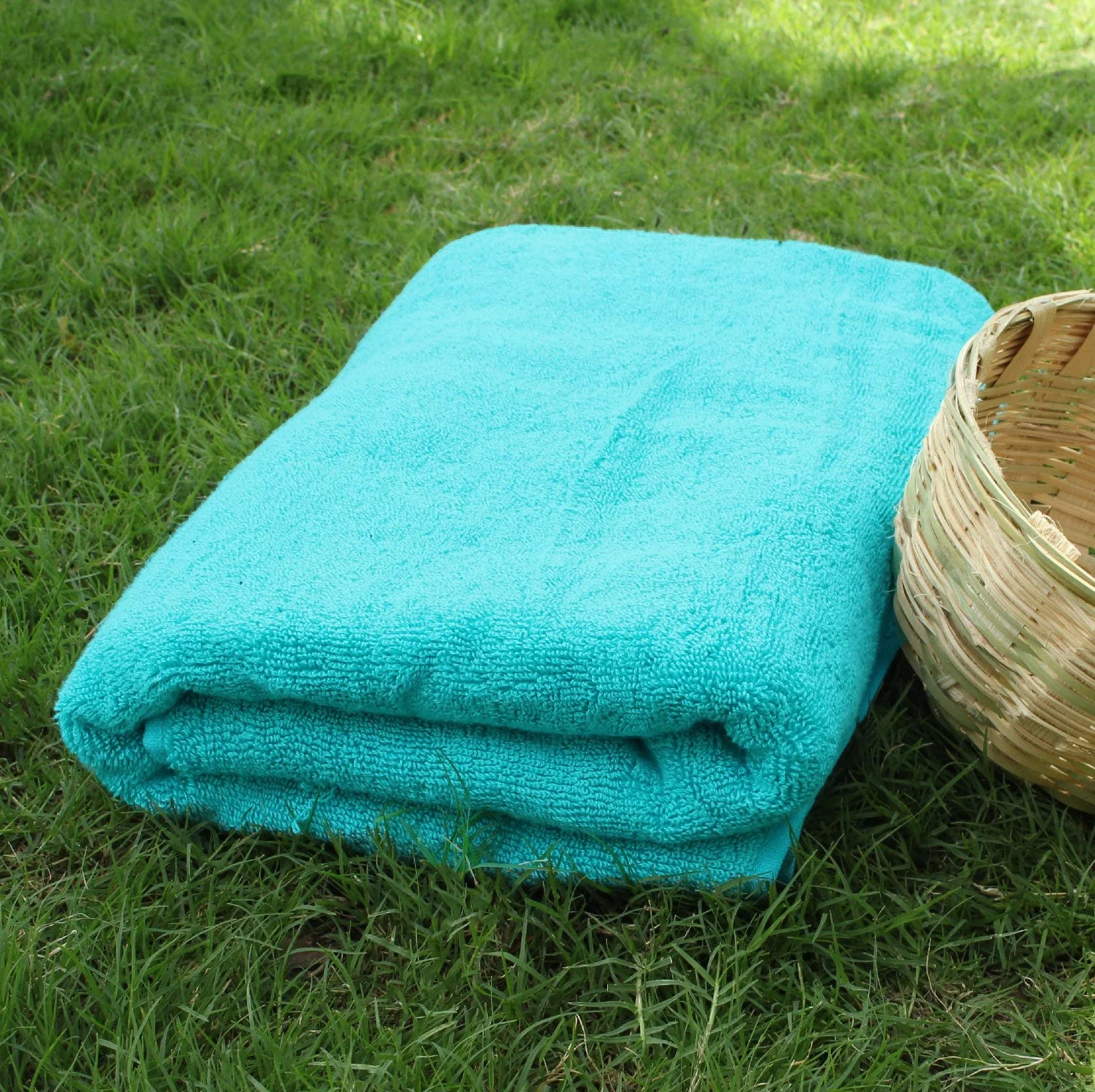 HEELIUM Toalla de baño de bambú, ultra absorbente, 3 veces más suave que las toallas de algodón, 140 x 70 cm, 600 g/m², paquete de 2, gris, verde azulado