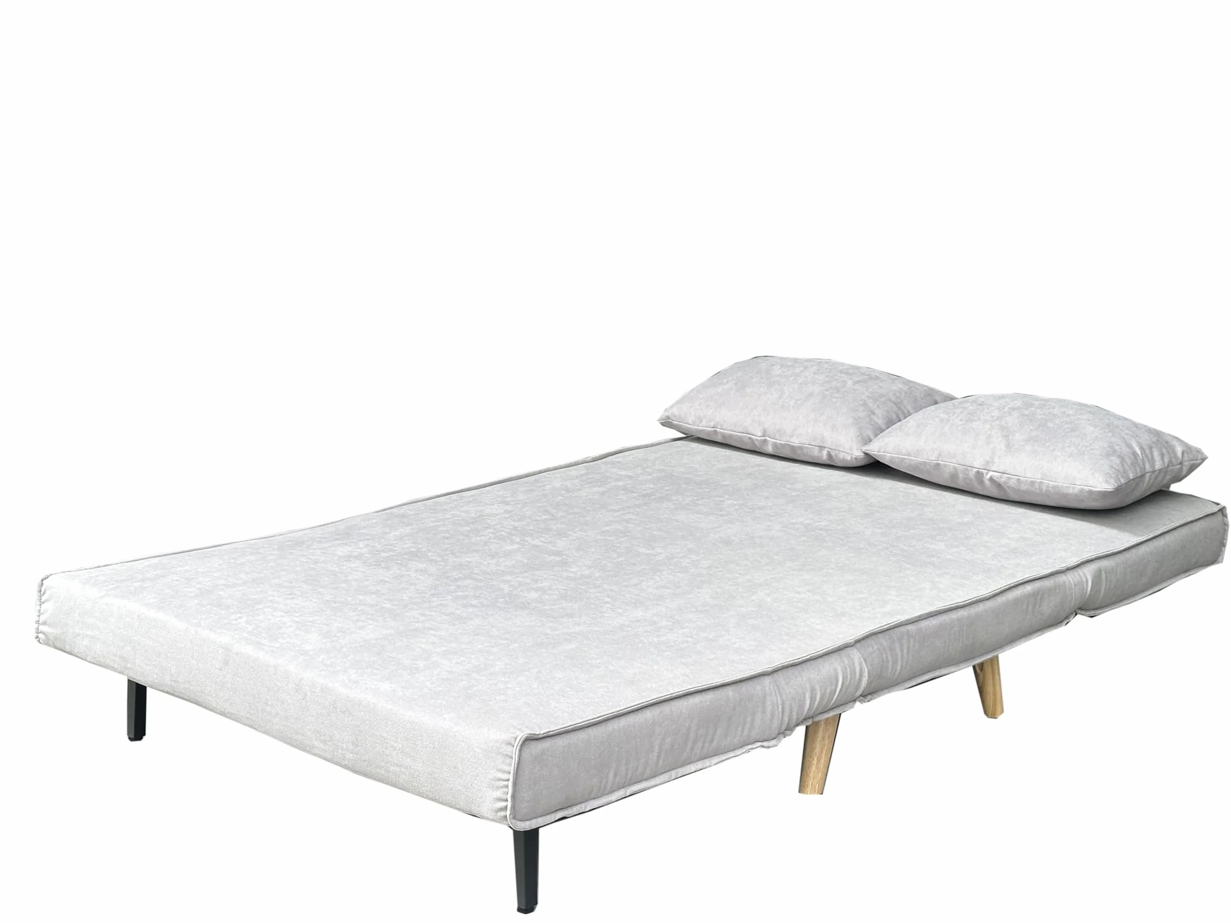 MUEBLIX.COM - Sofa Cama Ocenilla 2 Plazas, Sofa Cama Estilo Futón, Tela, Sillón Cama, Cama Sofa, 3 Posiciones (Sentado, Relax y Cama), Apertura Clic-Clac, Sofa de Diseño, Color Gris