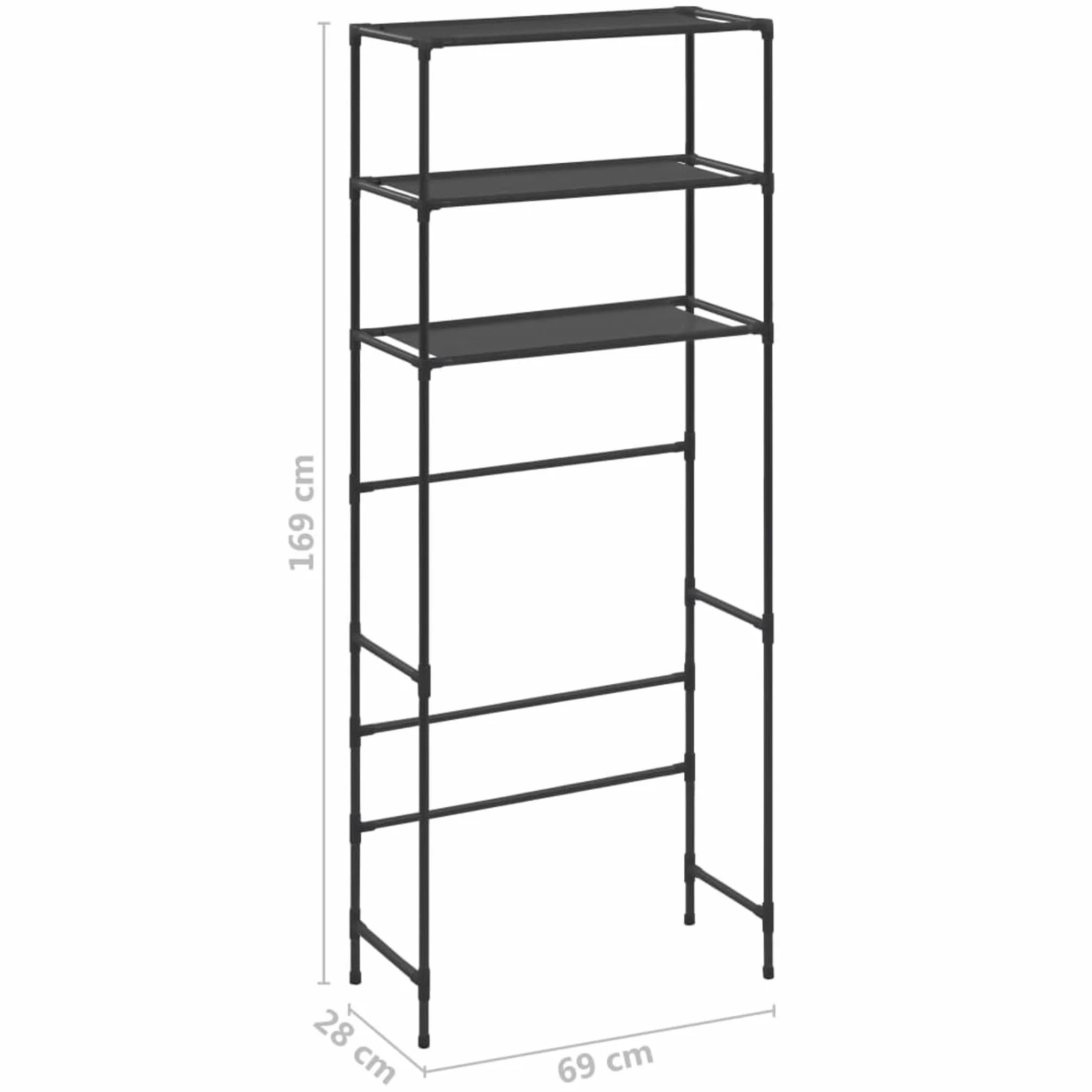 Gecheer Estante de Acero Inoxidable 3 Niveles para Lavadora - Organizador de Baño con Máxima Estabilidad y Capacidad de 5 kg
