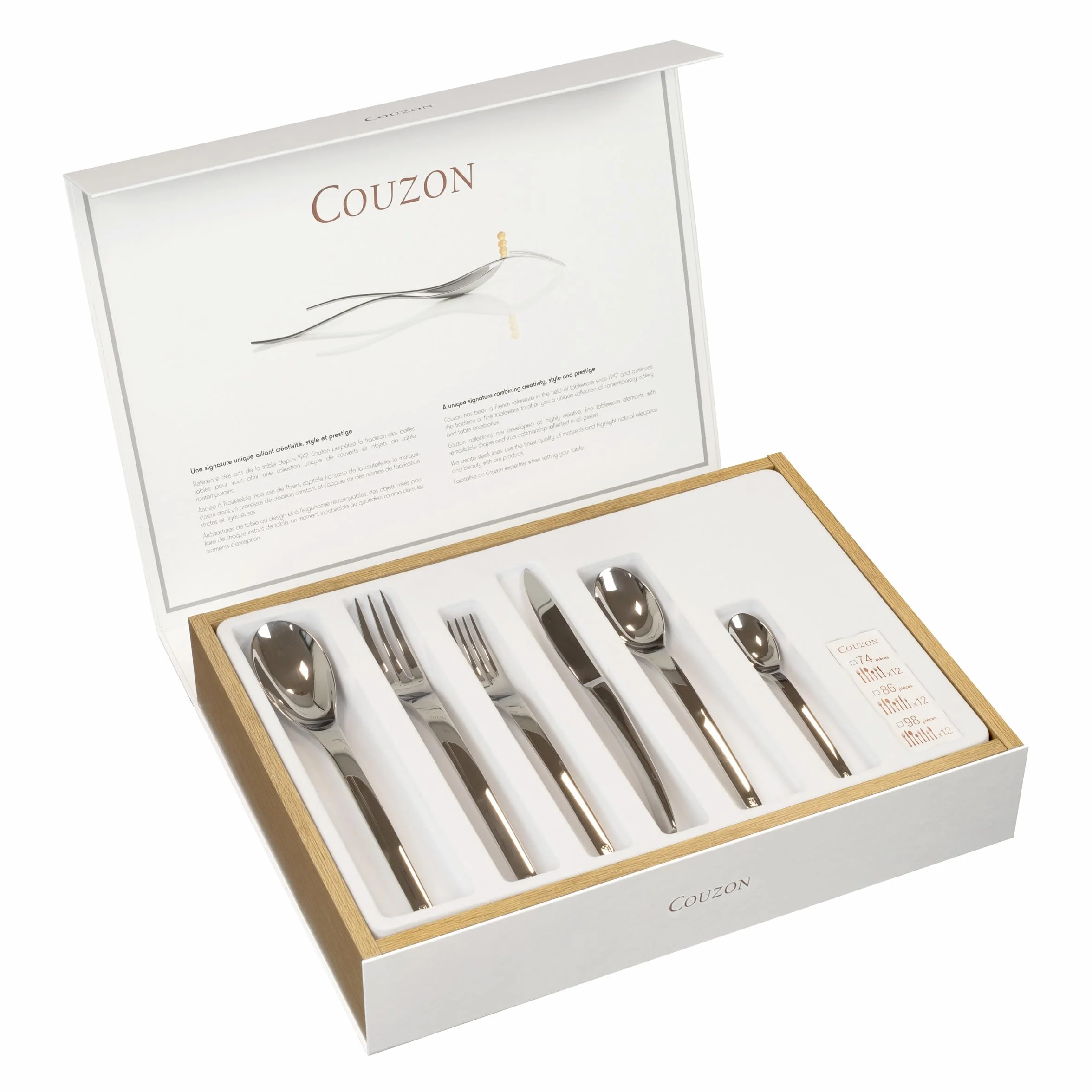 Couzon Silhouette - Cubertería de madera (50 piezas)