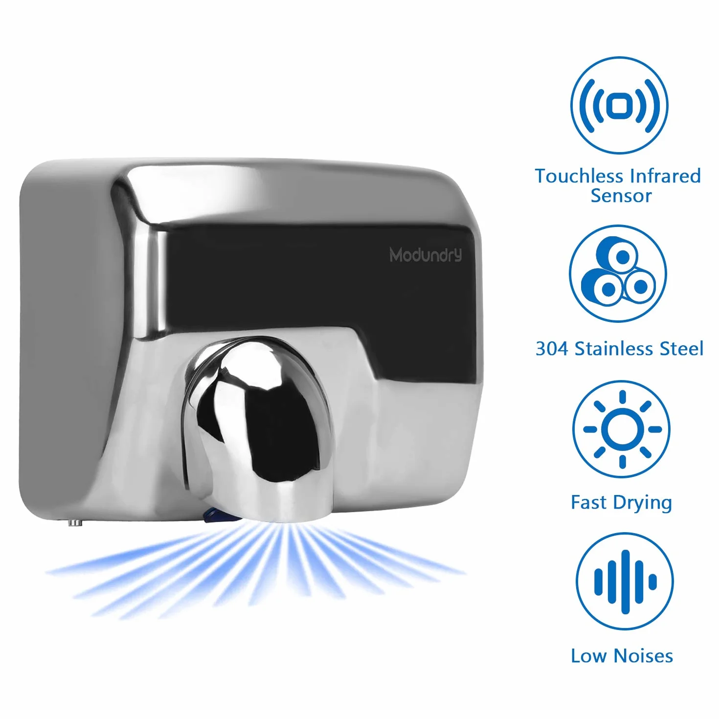 Secador de Manos automático de Acero Inoxidable, secador de Manos eléctrico de Servicio Pesado, Comercial y hogar,2300W