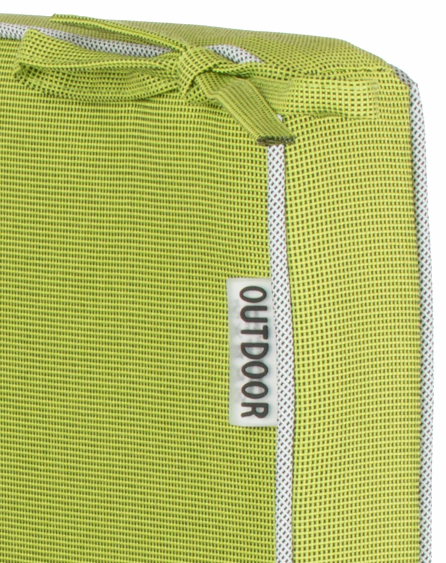 Brandsseller Set de 4 Cojines de asiento 40x40x4 cm – Cojine para silla repelente al Agua y las Manchas con Cintas de Sujeción y Ribete – interior y exterior – Cocina,Terraza, Jardín – Verde