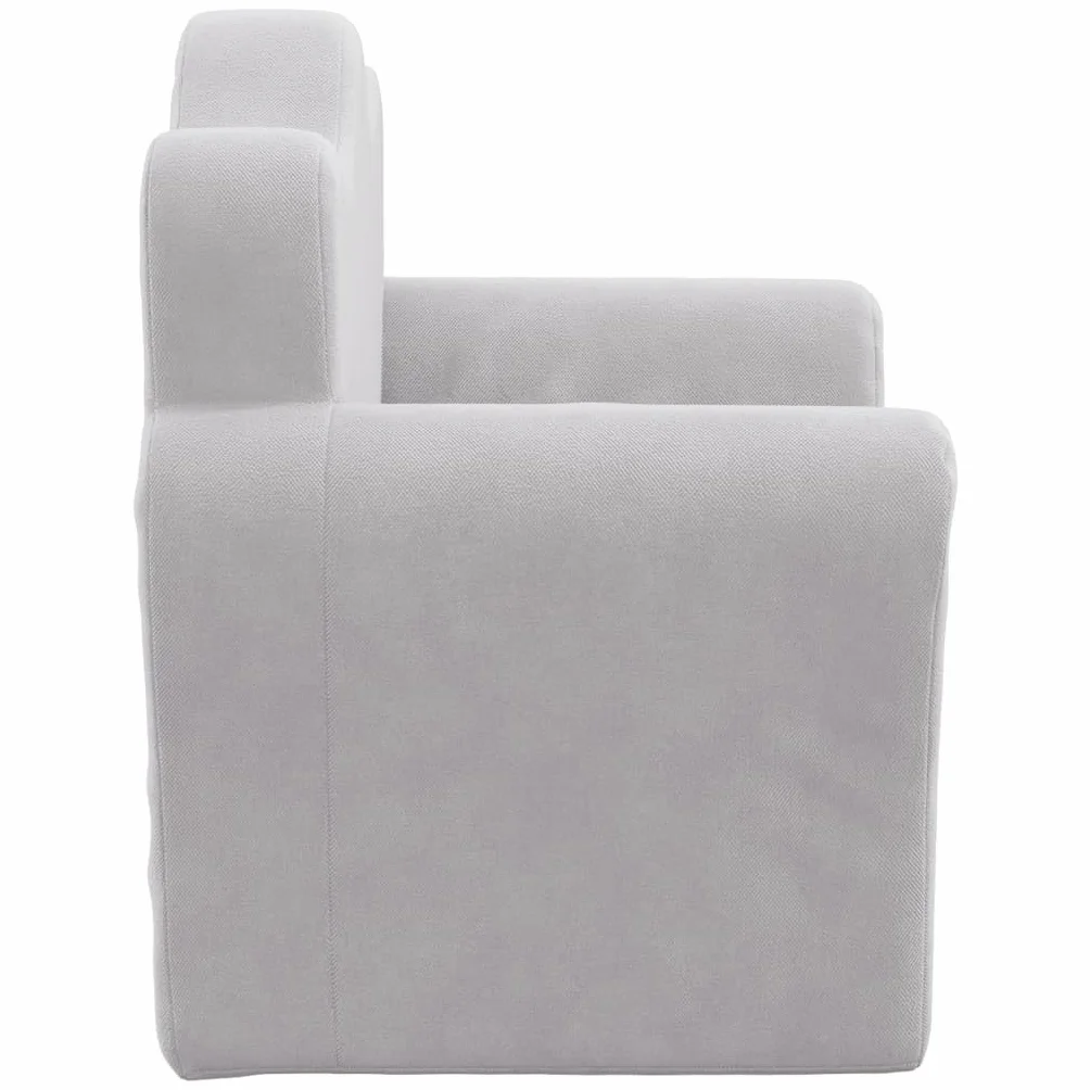 vidaXL Sofá para Niños, Sillón con Respaldo Reposabrazos, Mini Sofá Infantil, Asiento Sofá para Dormitorio Sala de Juegos, Felpa Suave Gris Claro