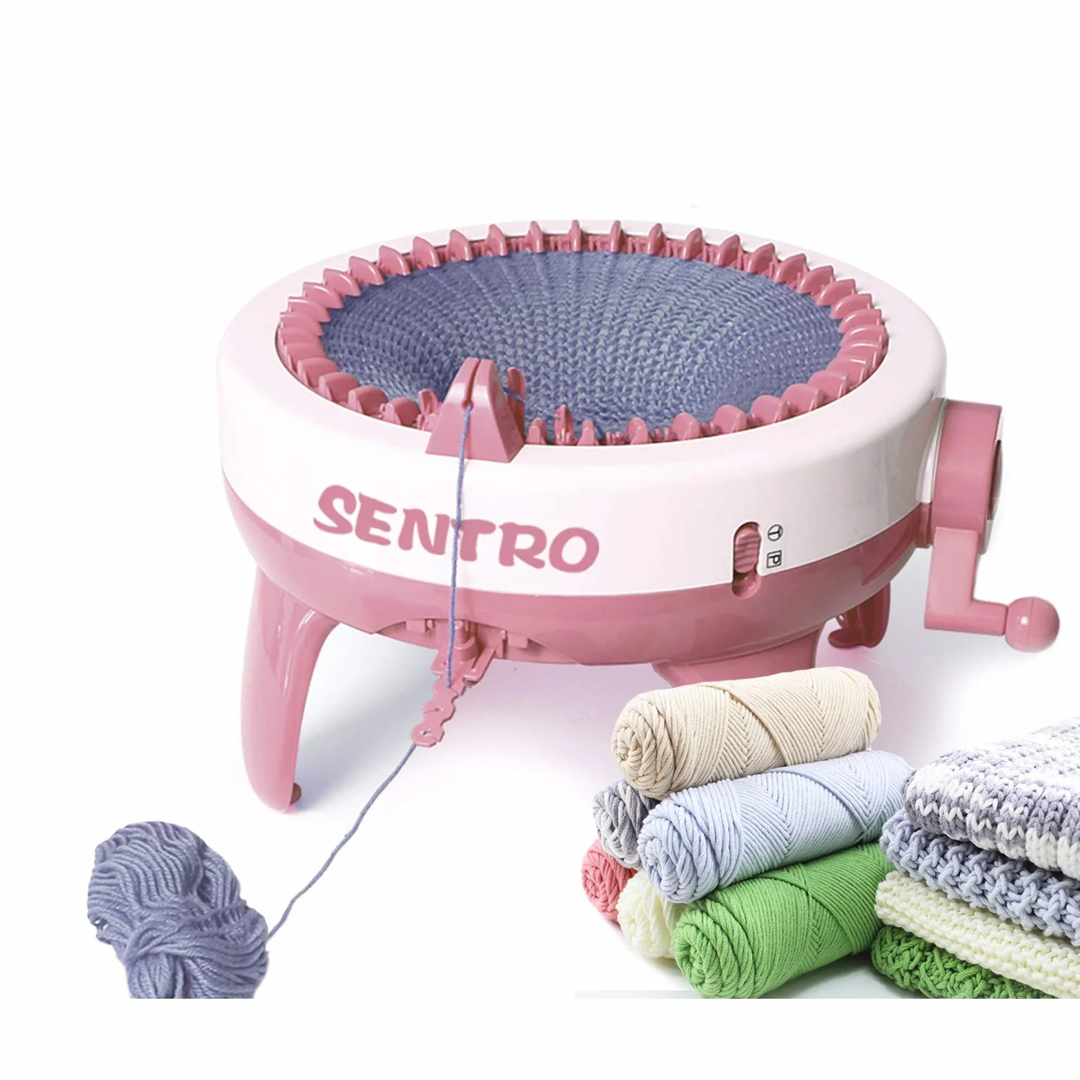 FYGAIN Sentro Máquina de Tejer, 40 Agujas Máquina de Tejer para Adultos o Niños, Máquinas de Tejer para Calcetín/Gorro/Bufanda