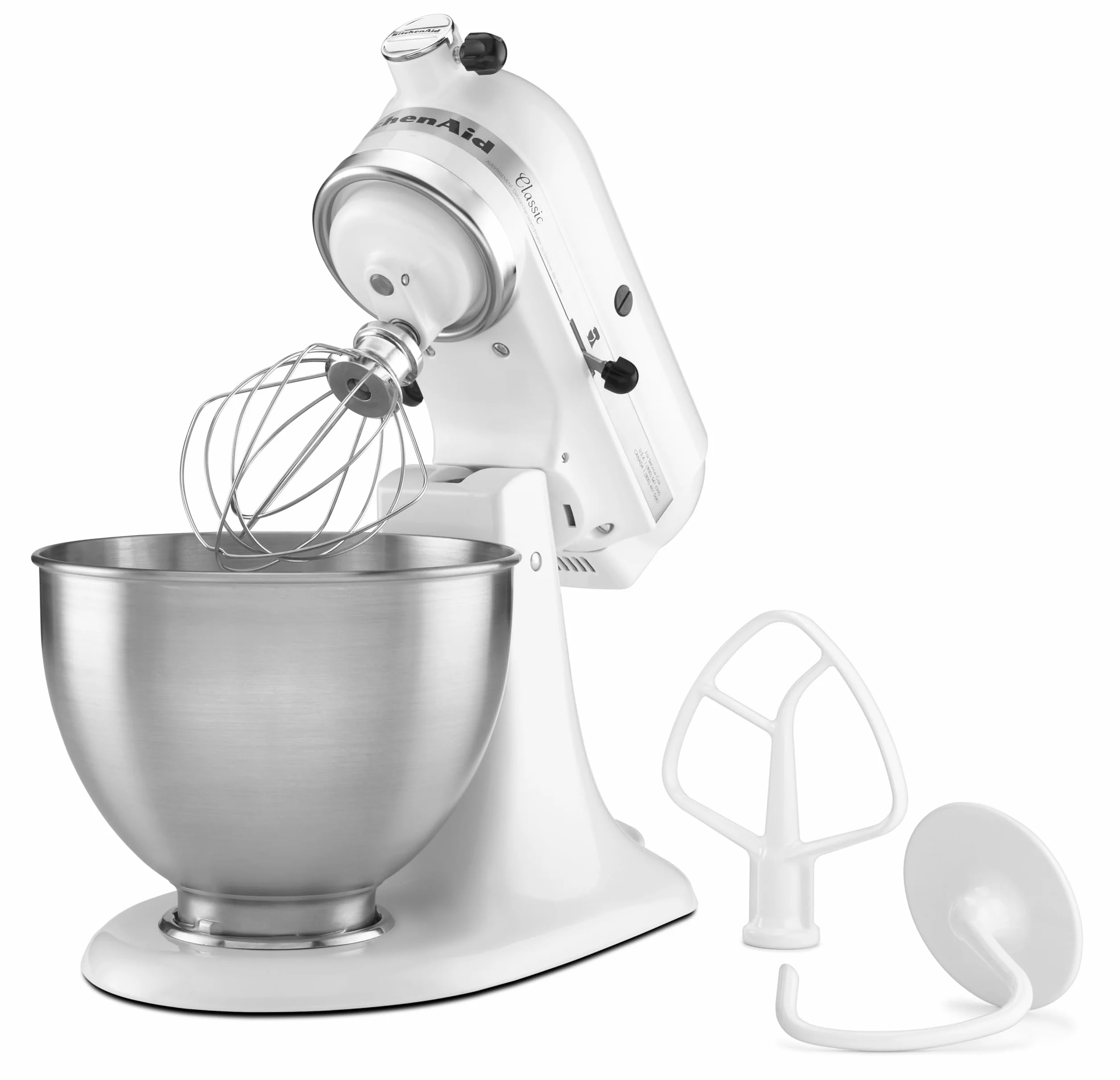 Kitchenaid 5K45SSEWH Serie Classic - Batidora amasadora multifunción, color blanco