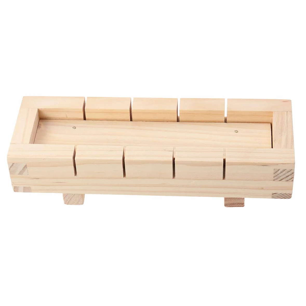 Angoily Sushi Making Kit Wooden Rectangular Sushi Press Mold Maker Máquina de Arroz Molde Oshizushi Mold Box Kitchen Sushi Tool