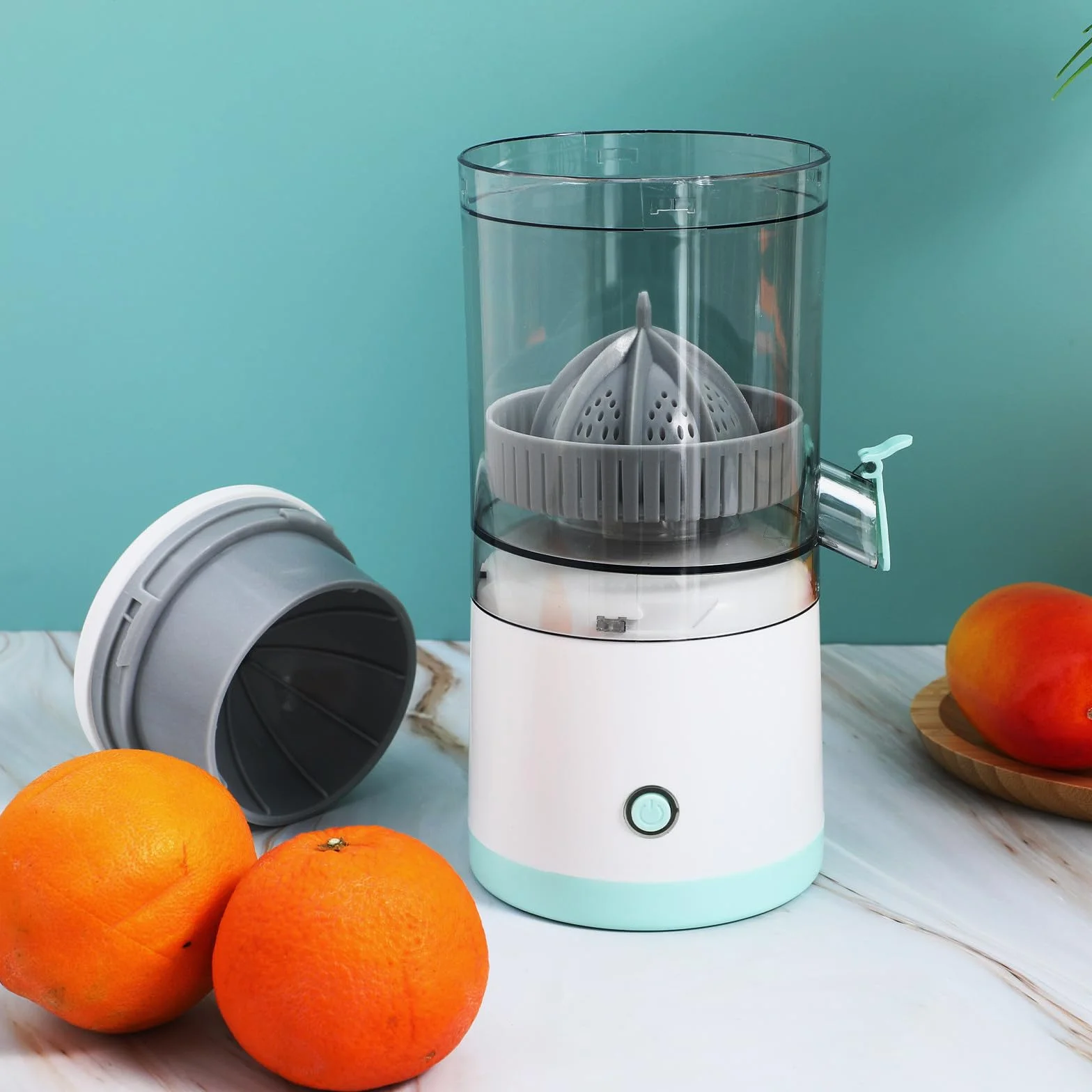 ibasenice Exprimidor Capacidad Menor a 400ml de Cítricos Portátil Eléctrico Batería 1600mah, Fácil Limpieza y Diseño Compacto para Uso Doméstico