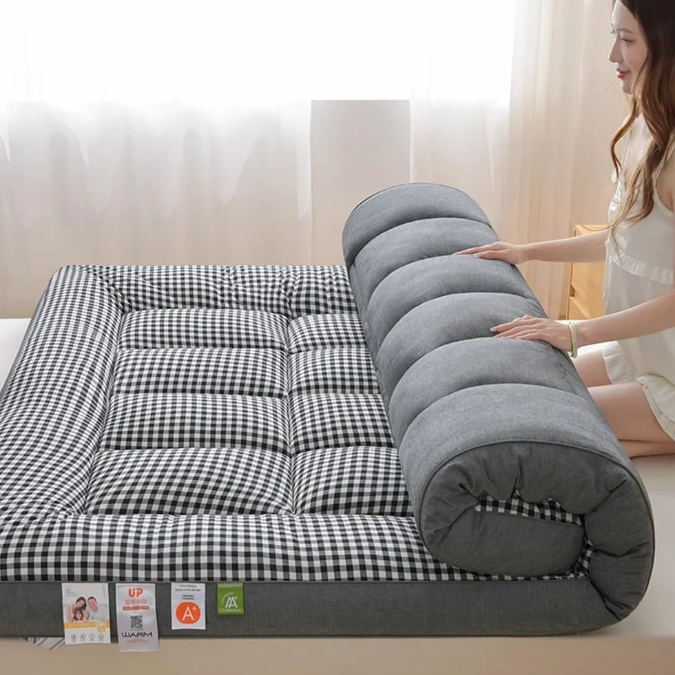 Futon Plegable Tatami Japones Colchón De Futón Engrosar Colchon Cómodo Suave Piso Portátil Cama De Invitados Colchón De Camping Tatami De Piso Respirable Colchn De Futn,Negro,120 * 200cm